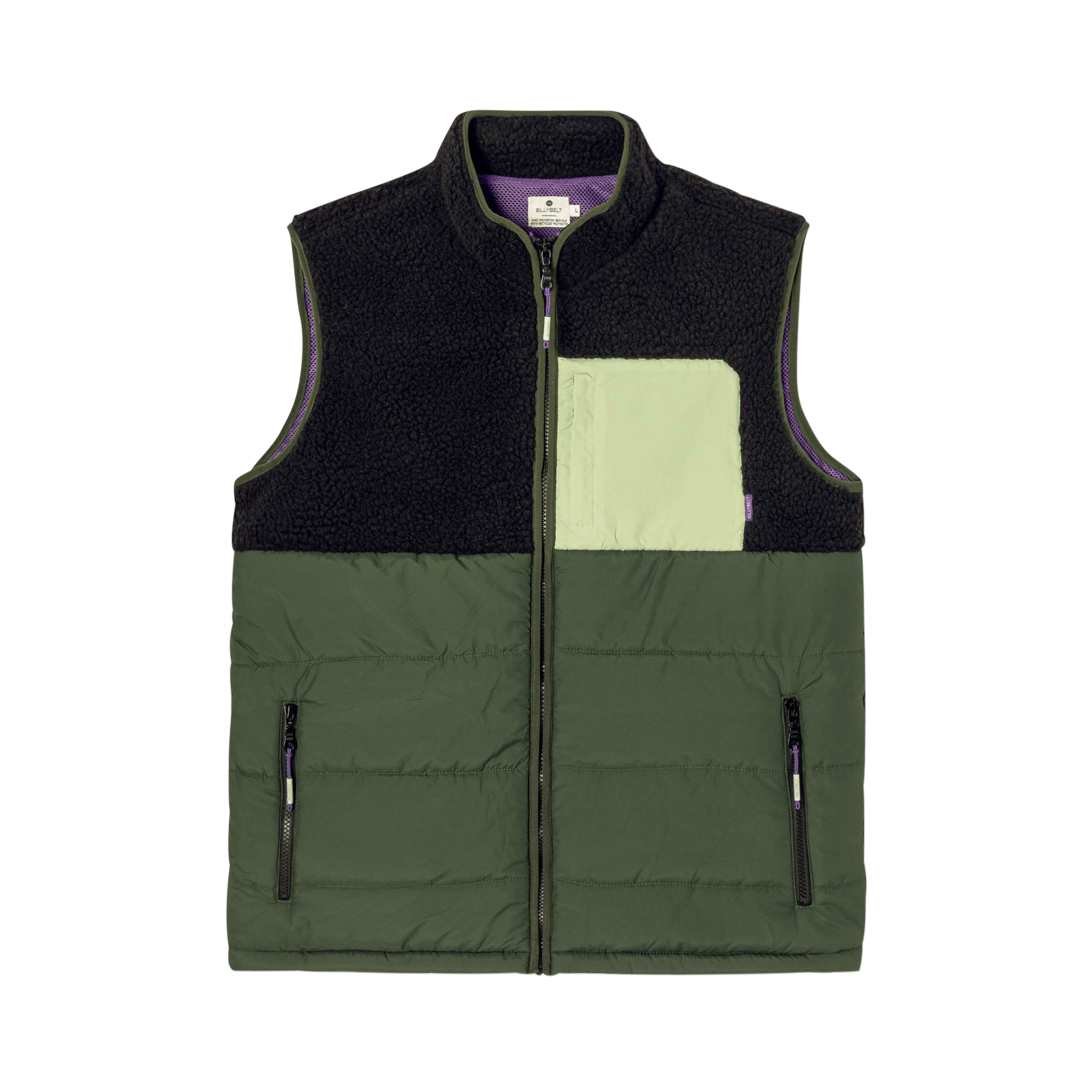 Sherpa sleeveless bi-material jacket BILLYBELT