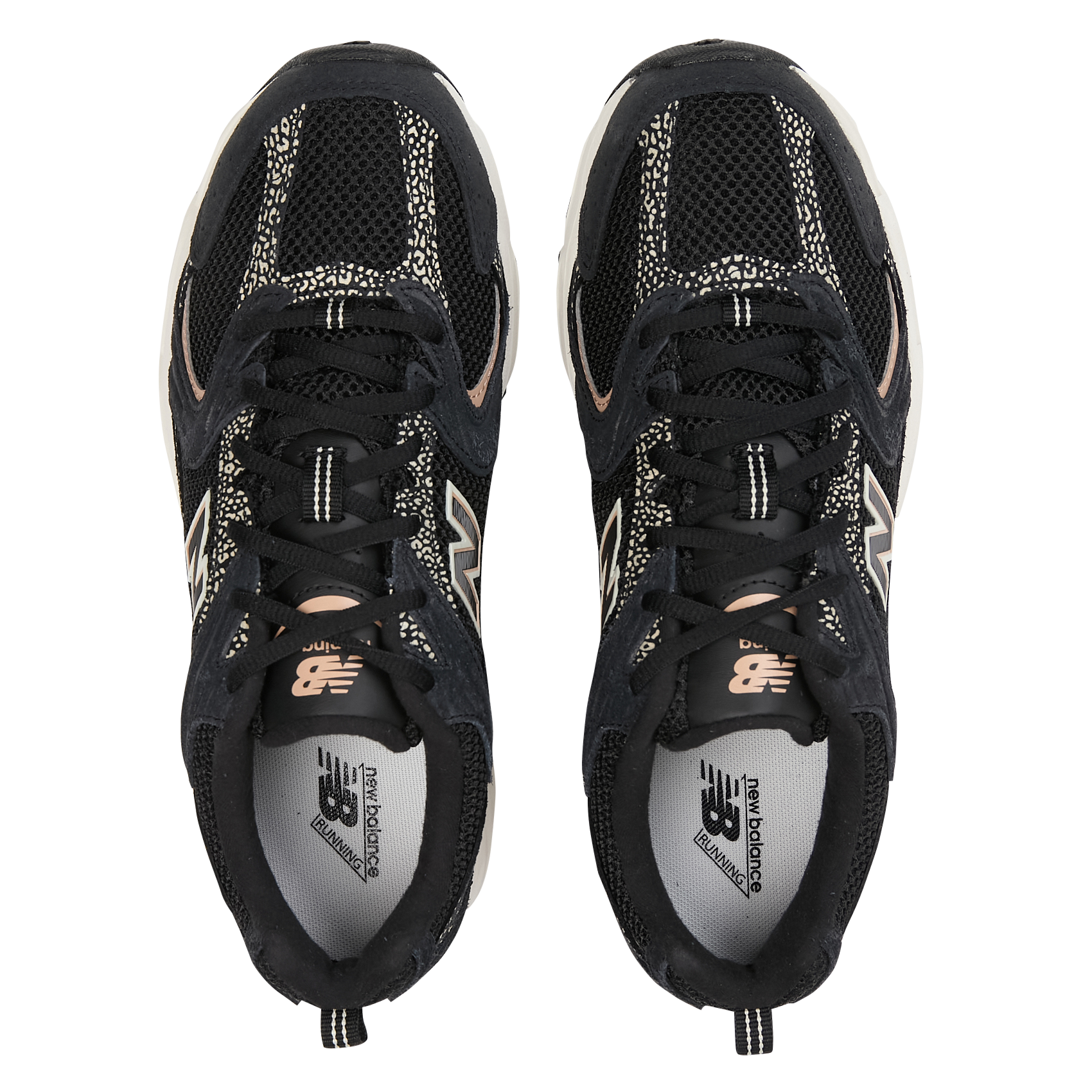 Low-top leather mix sneakers NEW BALANCE Black