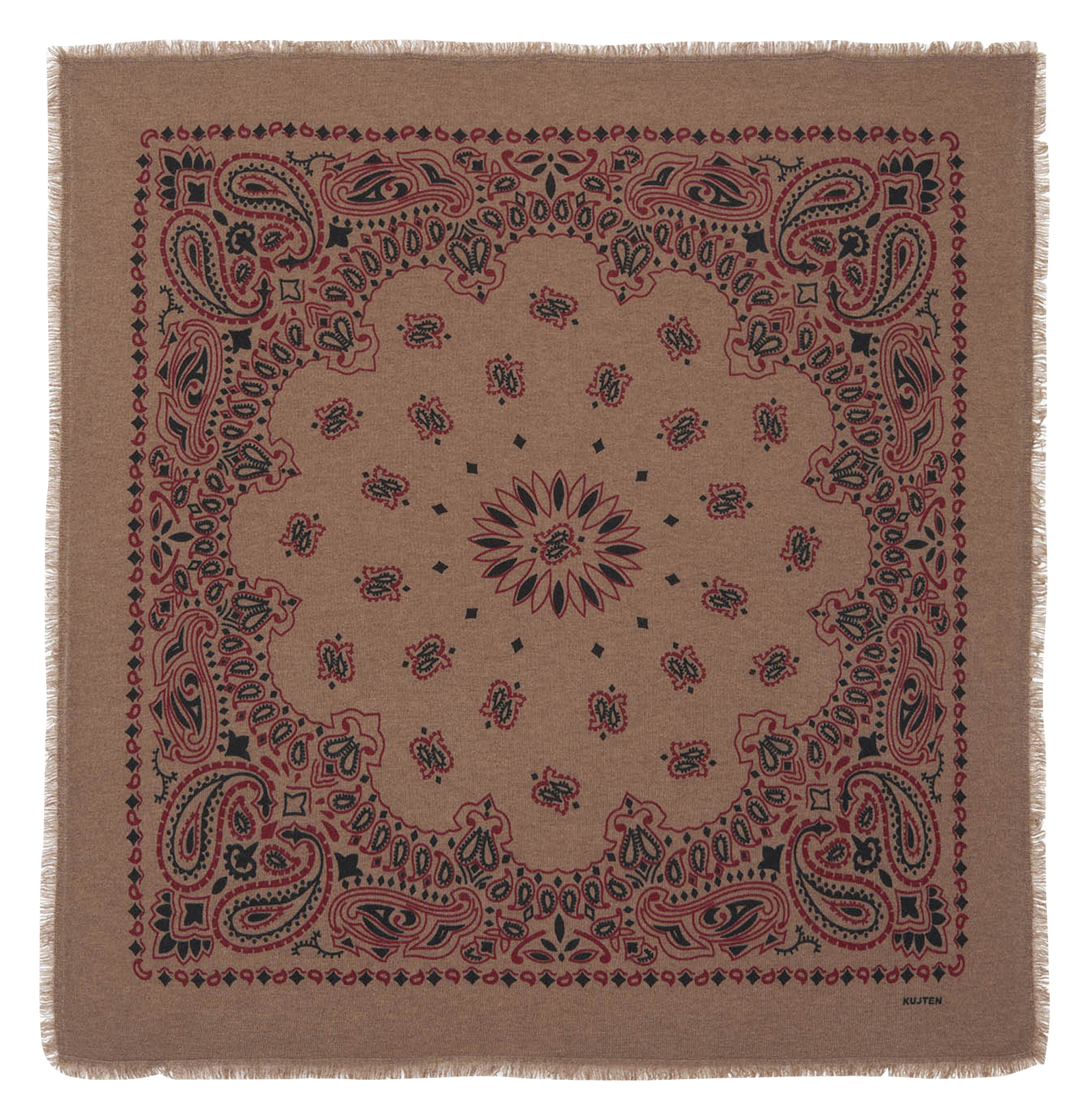 Echarpe en cachemire imprimé HACHIKO BICO Camelo rouge