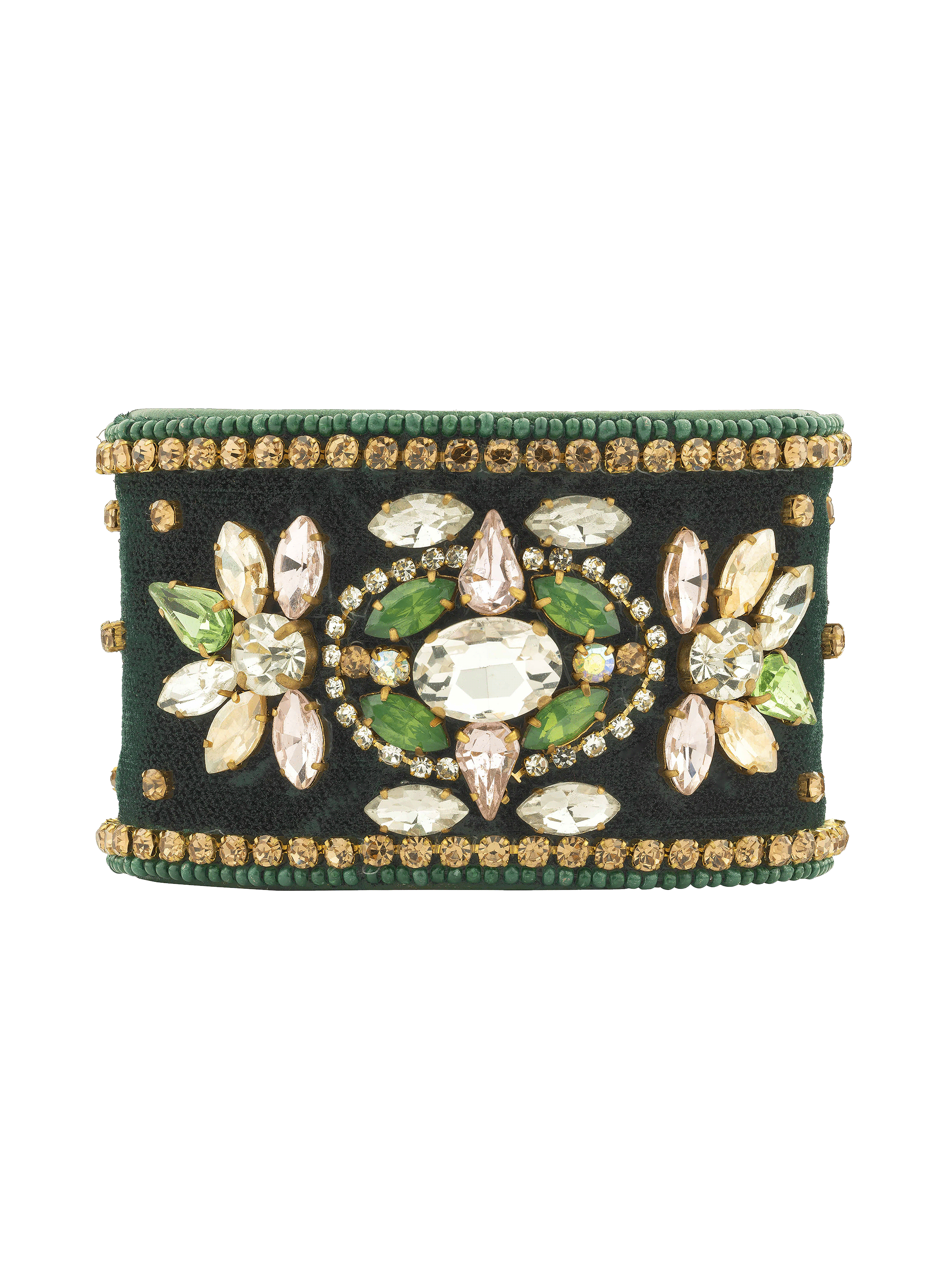 Adjustable beaded cuff bracelet HIPANEMA Green