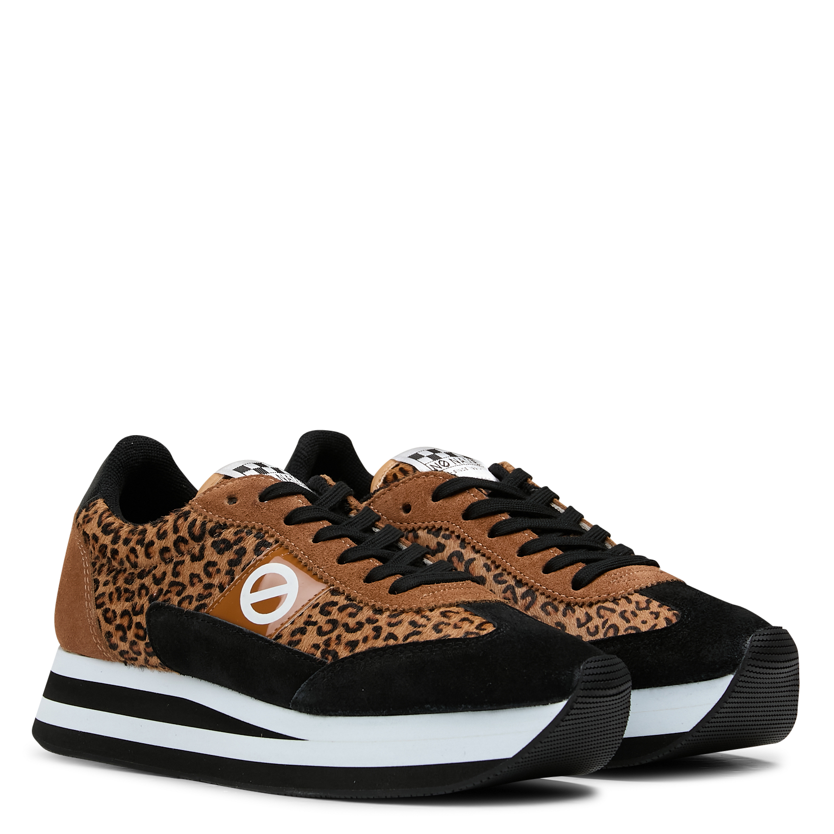 Zapatillas de deporte bajas de mezcla de piel estampadas NO NAME Marron