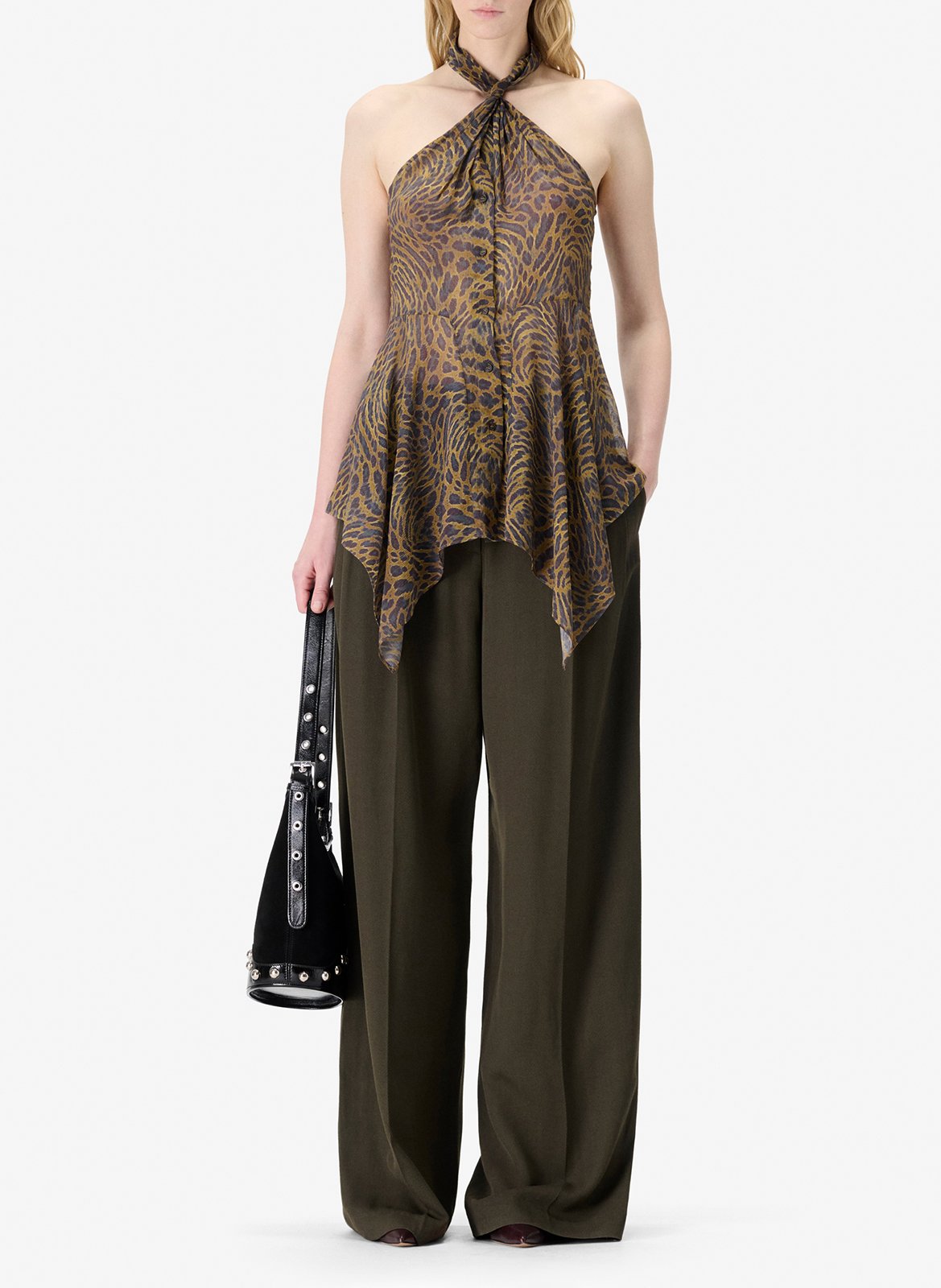 Pantalon large unie à pinces IRO Vert