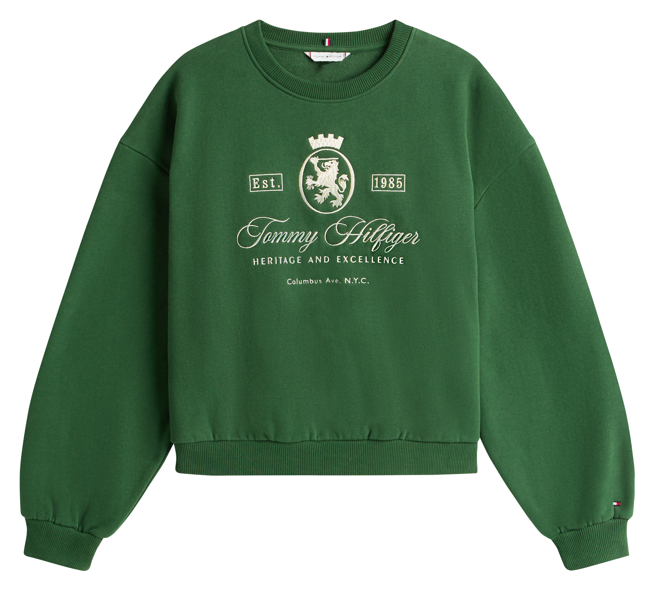 Sweat ample brodé en coton mélangé TOMMY HILFIGER Vert
