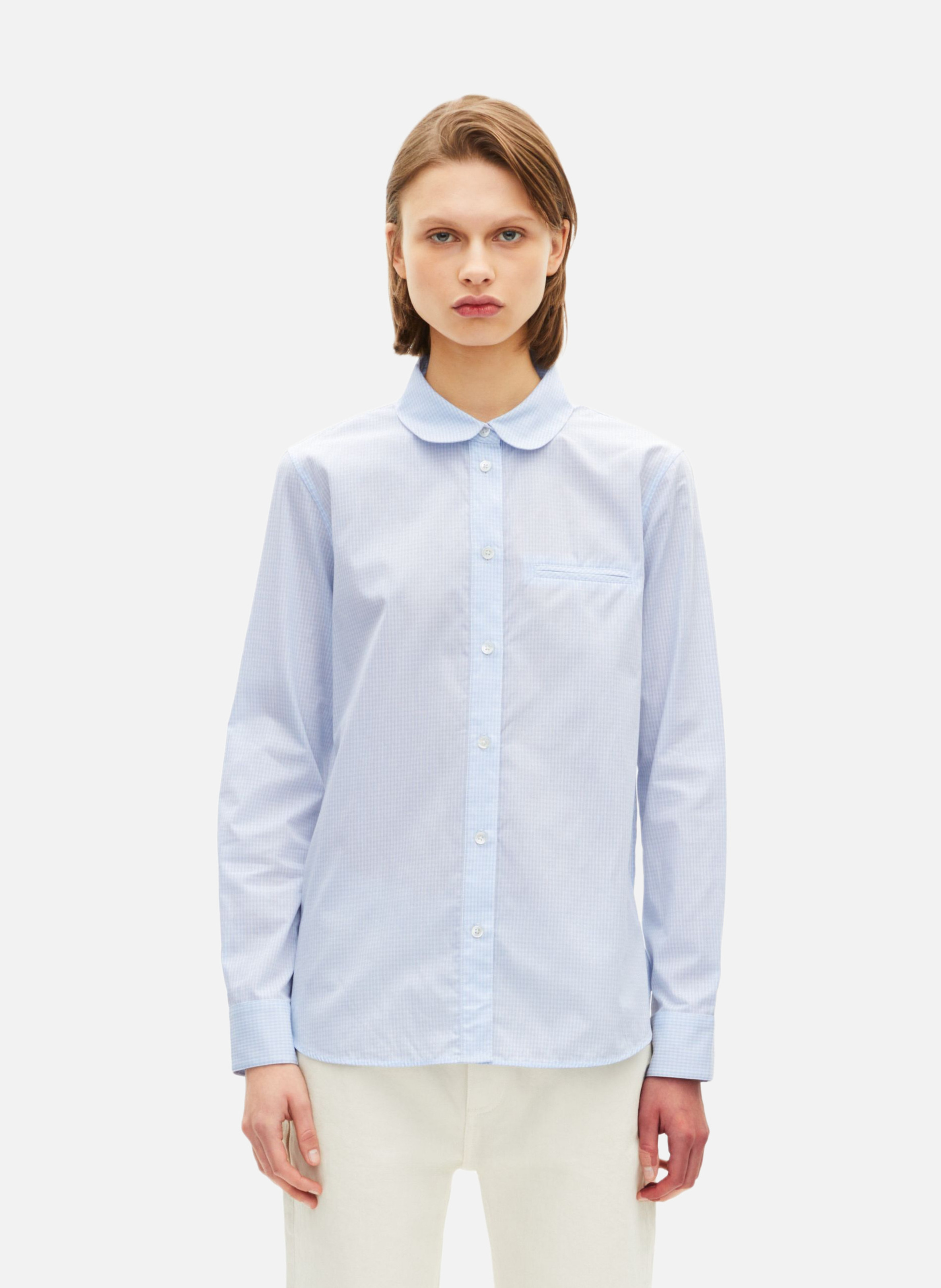 Shirt with micro checks THE KOOPLES Blue