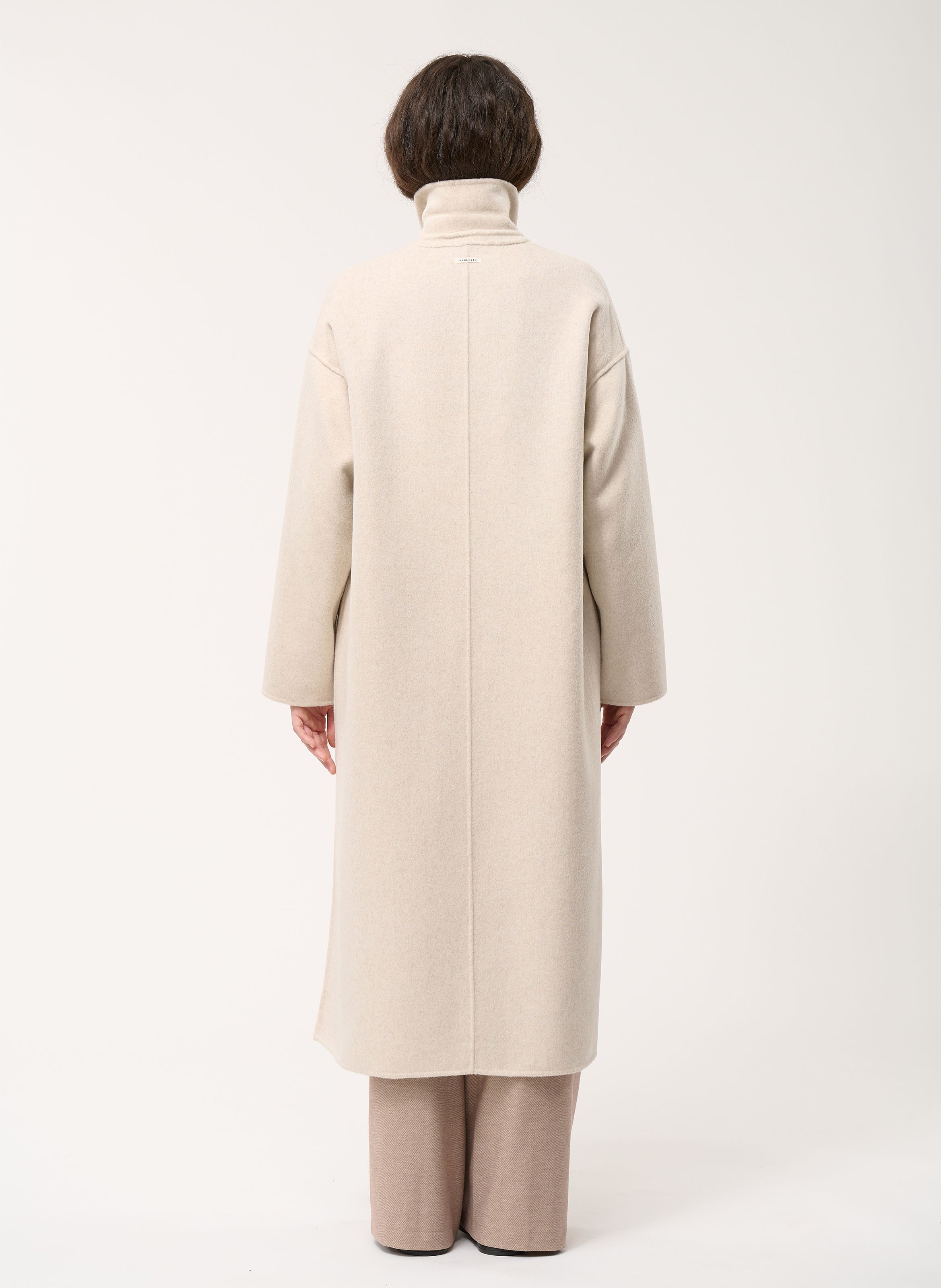 Manteau long en laine recyclée HUMILITY Blanc