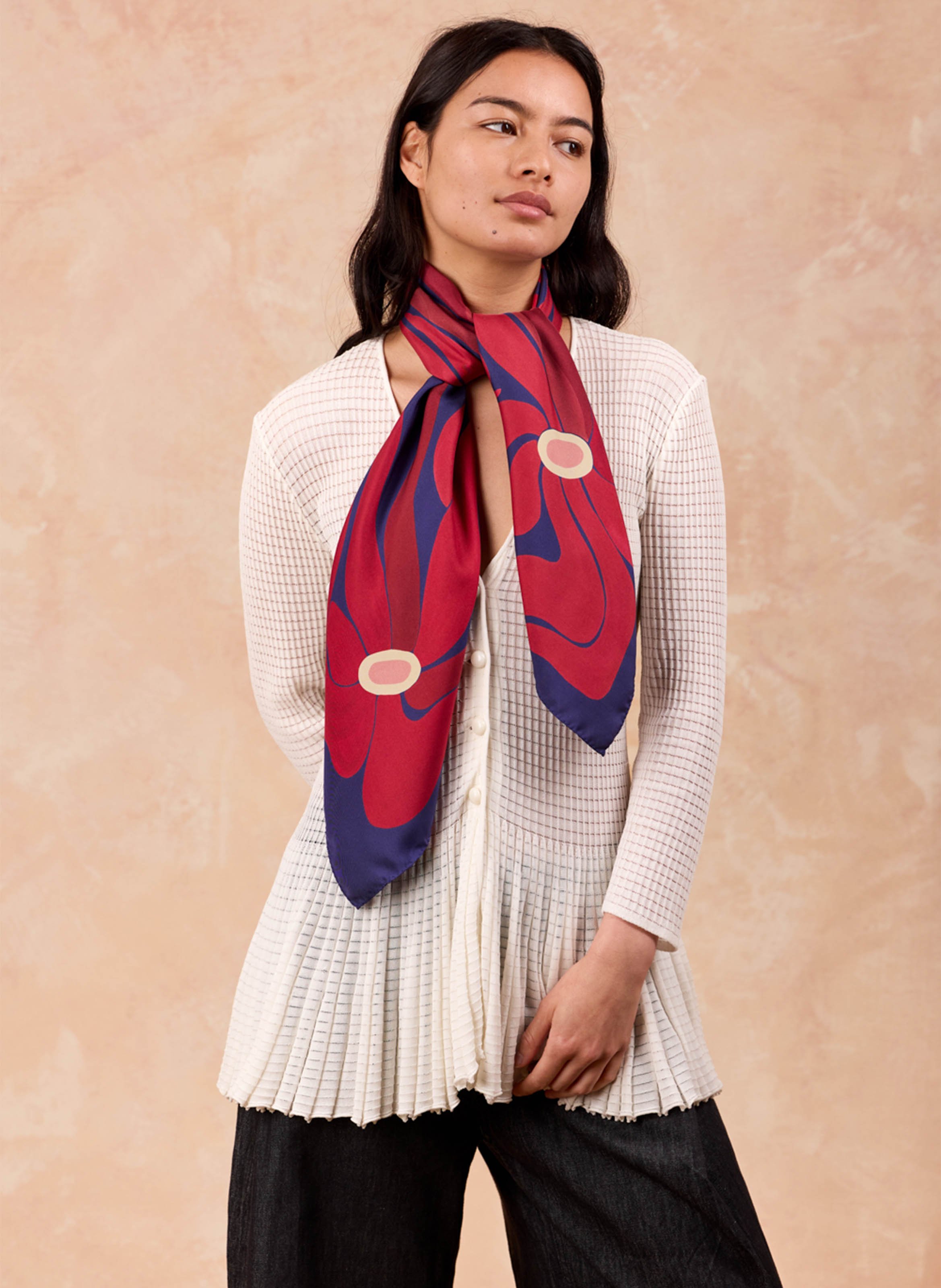 Floaty silk scarf PETITJEAN PARIS Blue