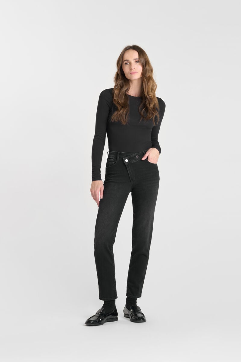 Straight push-up jeans, 7/8 length LE TEMPS DES CERISES Black