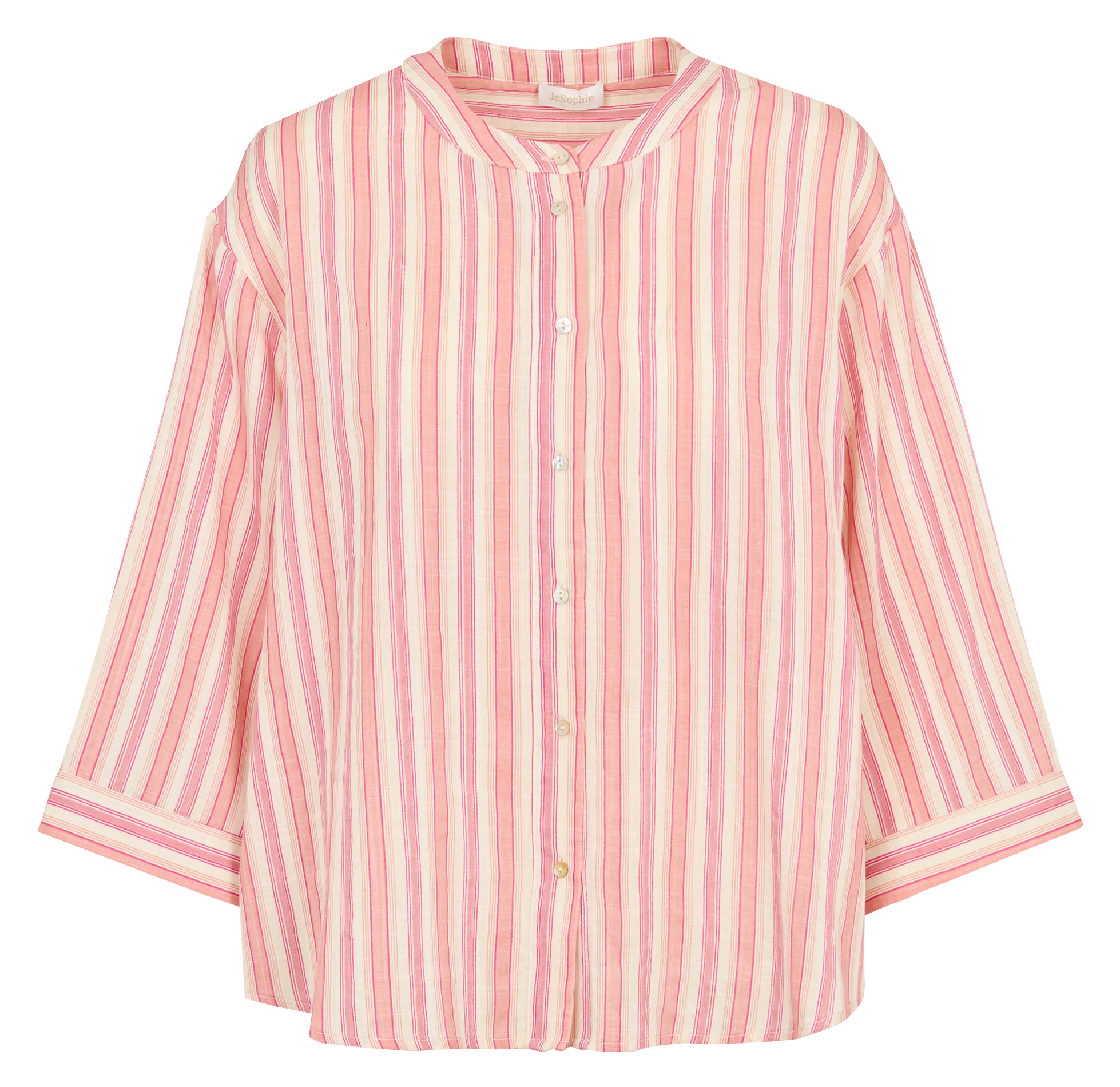 Chemise oversize col mao en coton mélangé JC SOPHIE Rose