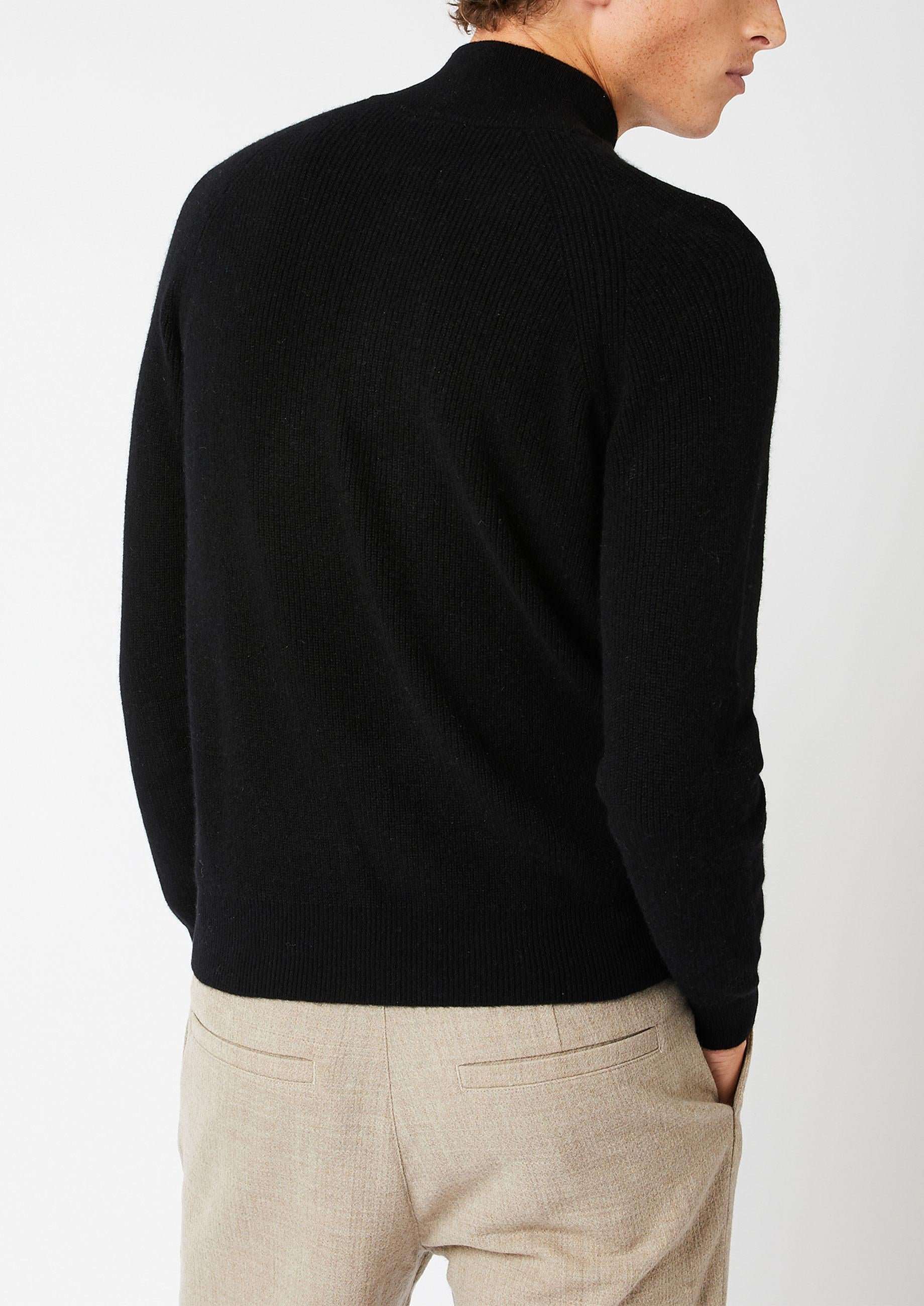 Pull camionneur à côtes en cachemire 4 fils RODIER Noir