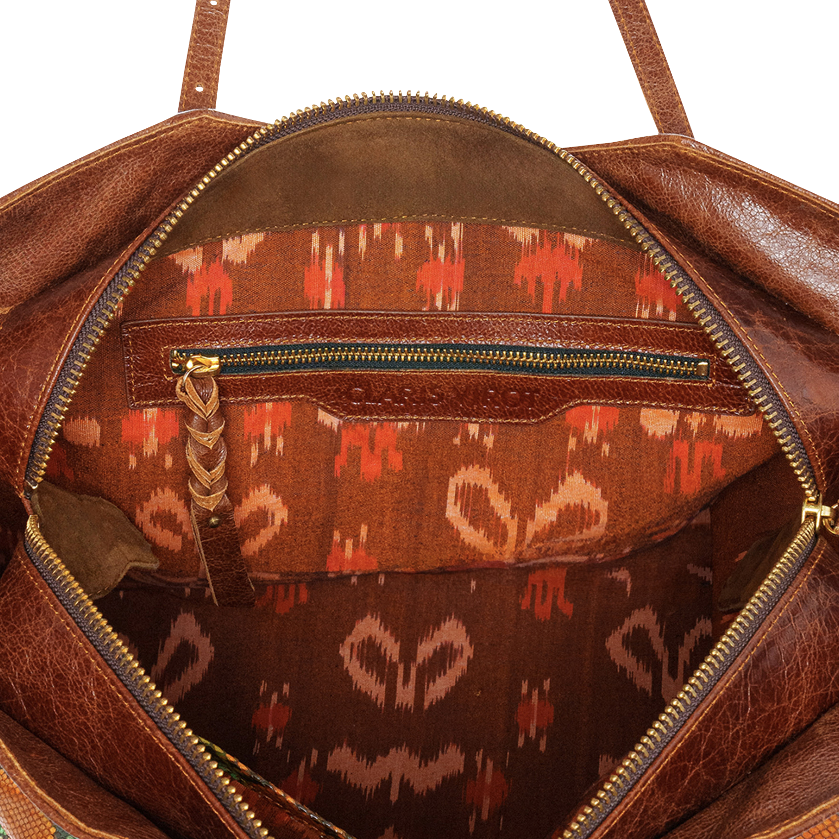 Sac porté épaule en cuir mélangé CLARIS VIROT Rouge