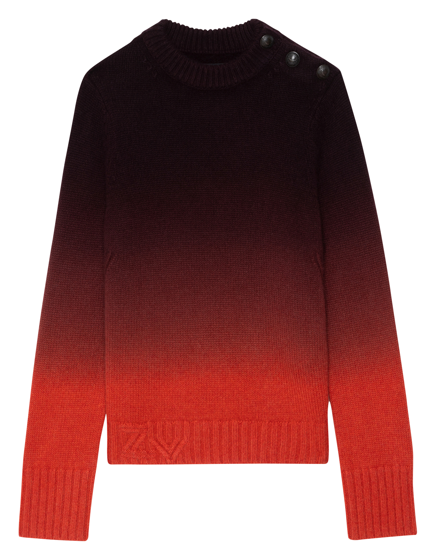 Pull droit col rond en cachemire ZADIG&VOLTAIRE Orange