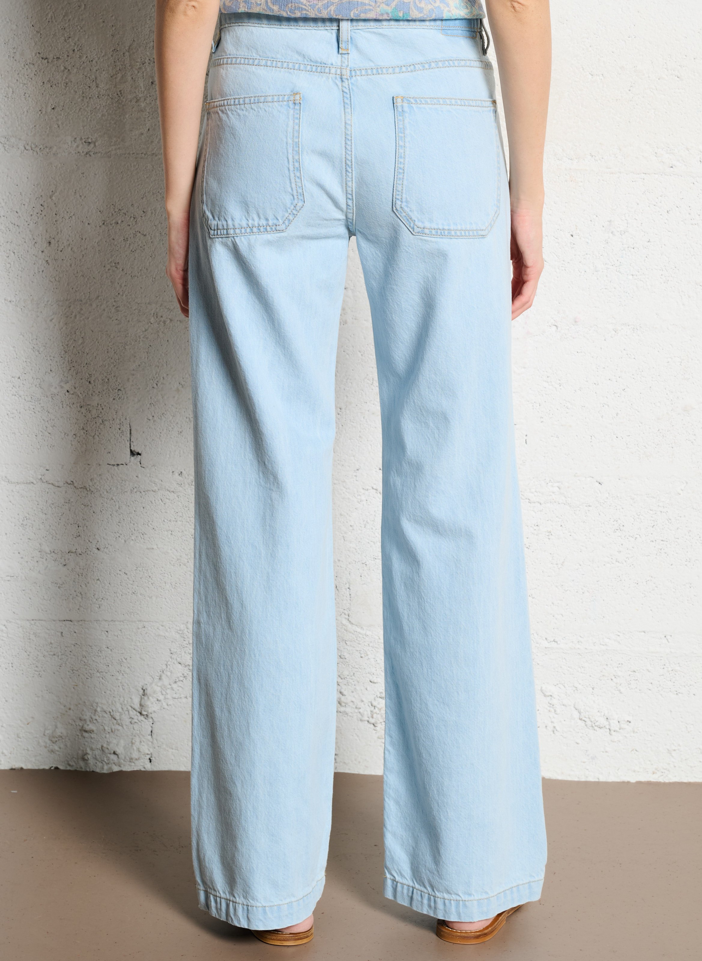 Straight Cut Stone Washed Jeans aus weichem Denim ACQUAVERDE Blau