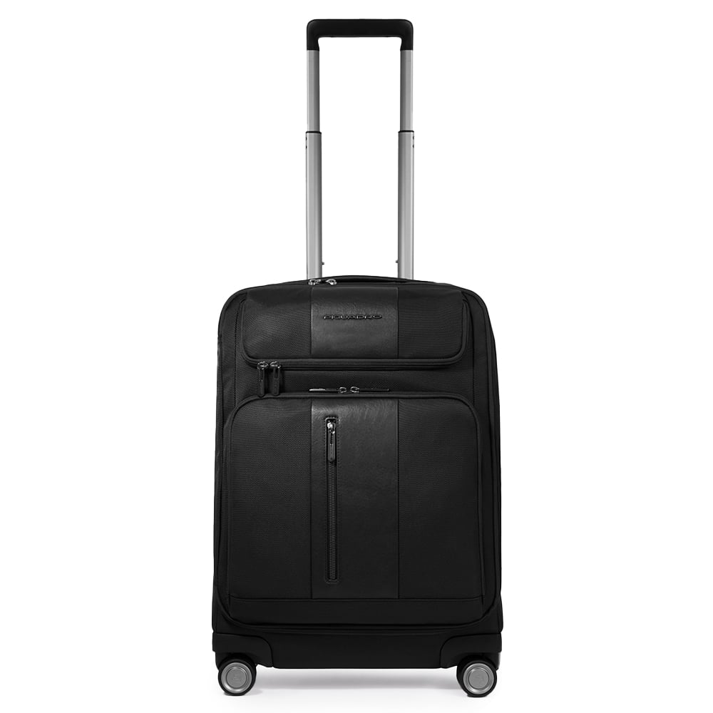 Cabin trolley suitcase with 4 wheels, compartment for laptop and iPad® Pro 12.9, and TSA lock PIQUADRO Black