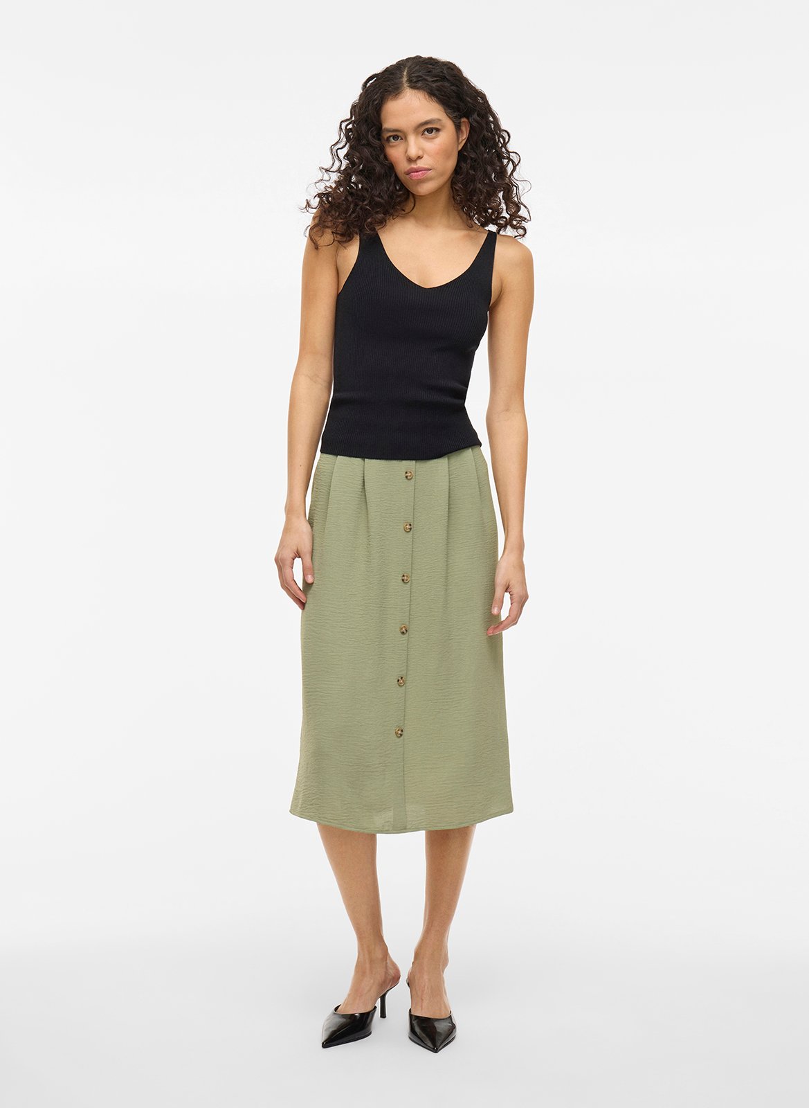 Débardeur ajusté côtelé VILA Noir