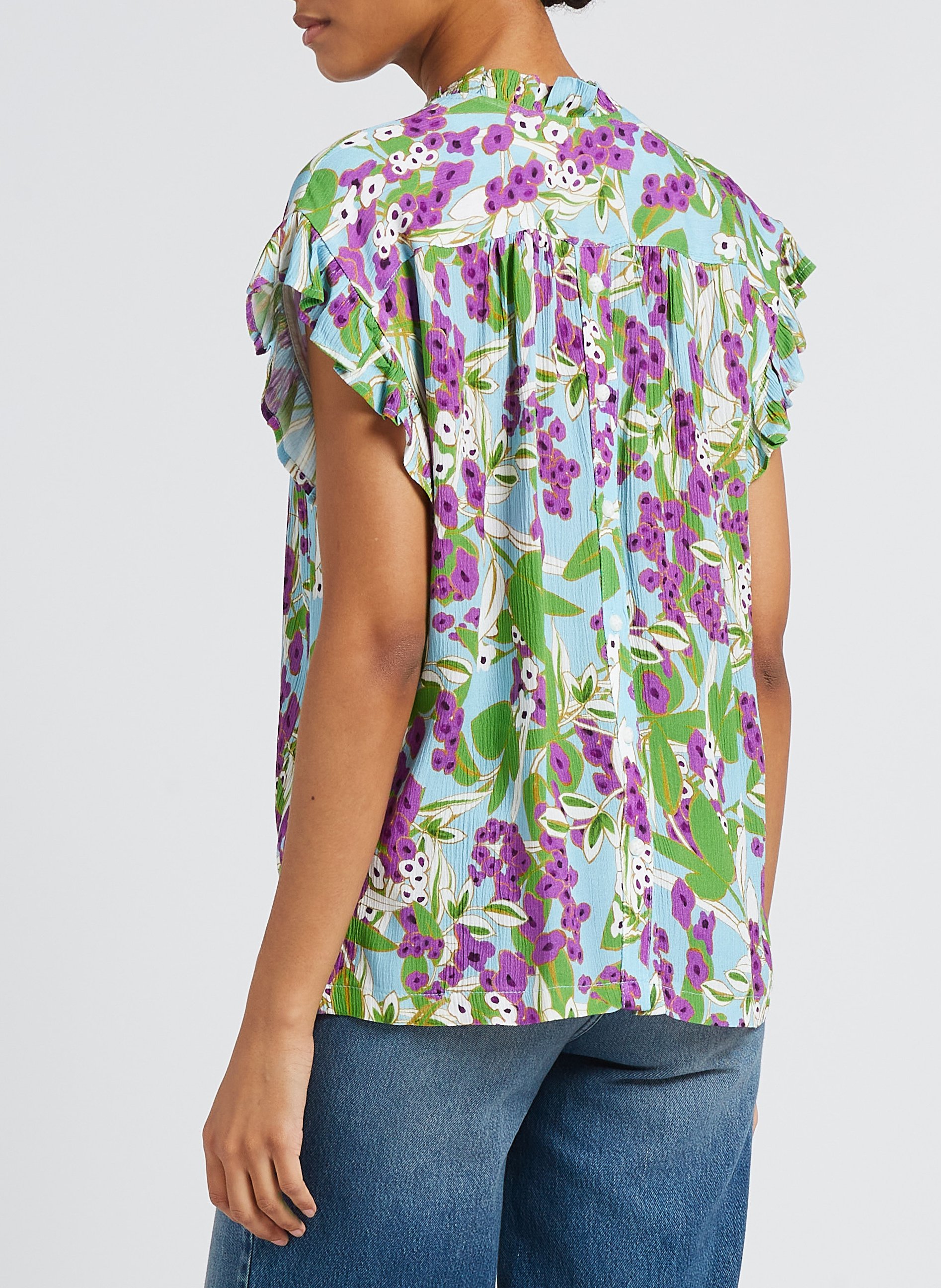 Bedrucktes Top mit Rüschen LA PETITE FRANCAISE Violett