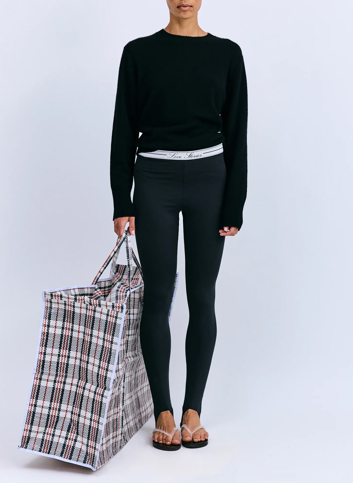 Hohe Taille Leggings LOVE STORIES Schwarz