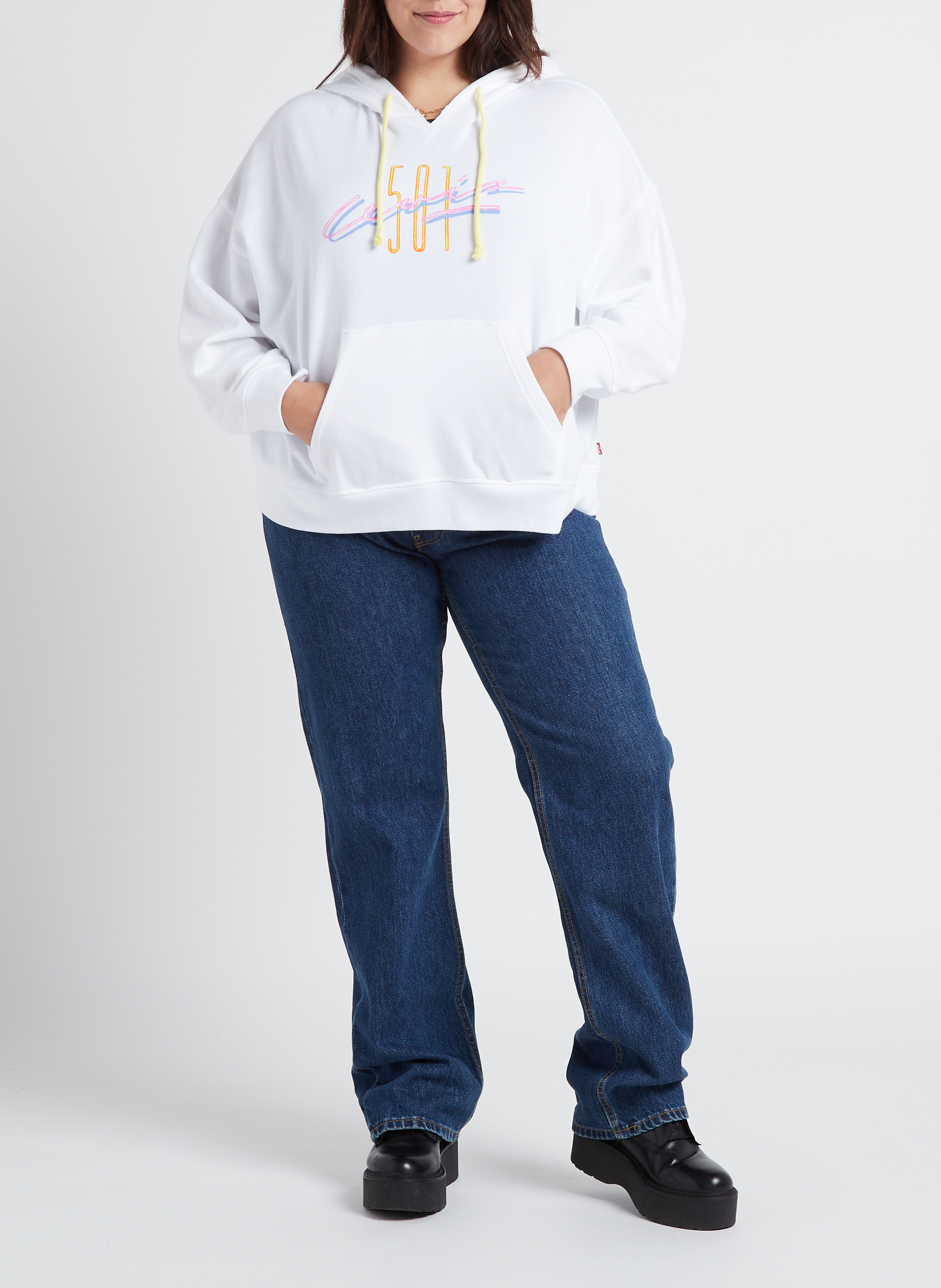 Sweater met zeefdruk | katoenblend LEVI'S Wit