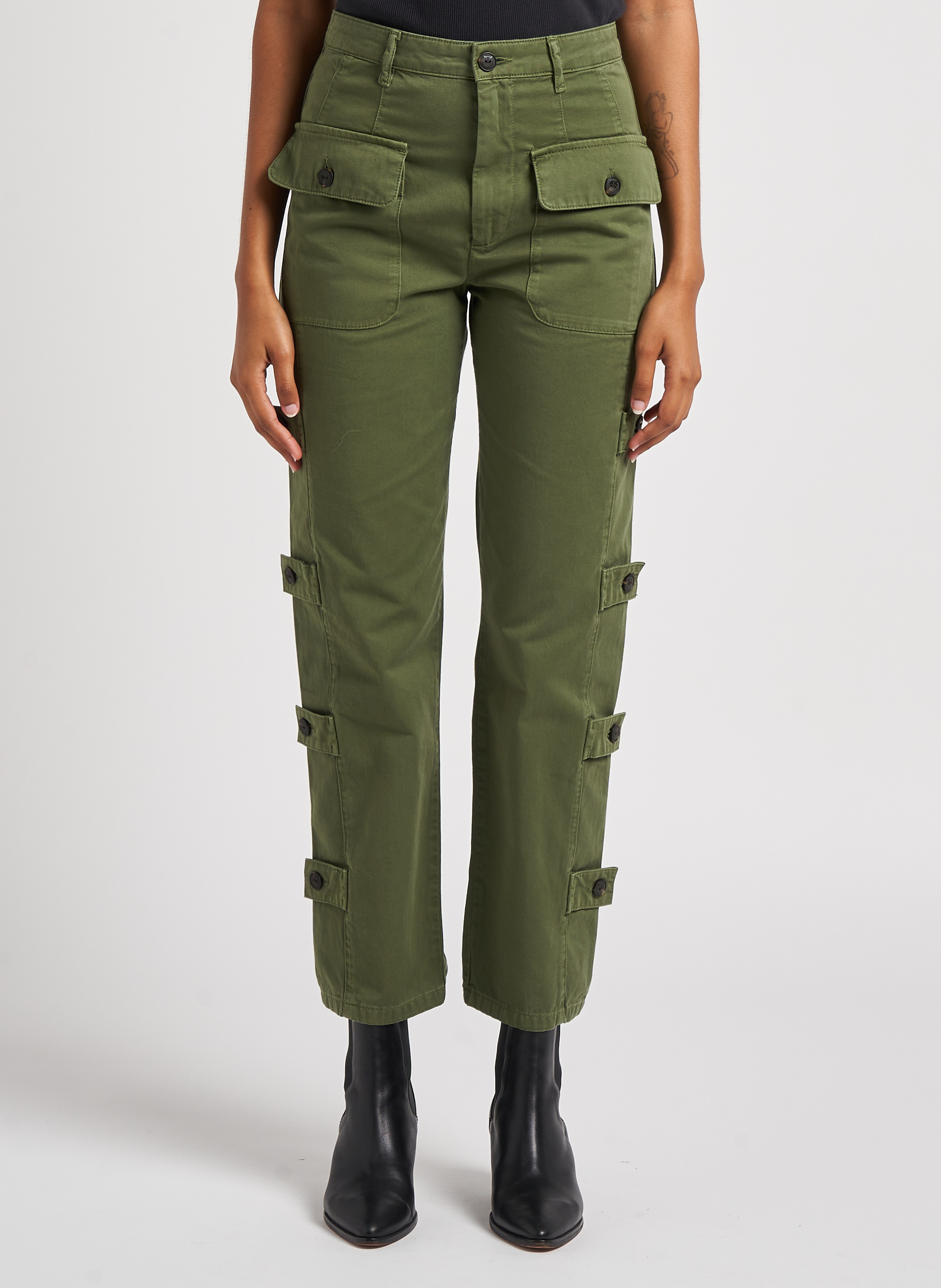 Rechte, katoenen broek PINKO Kaki