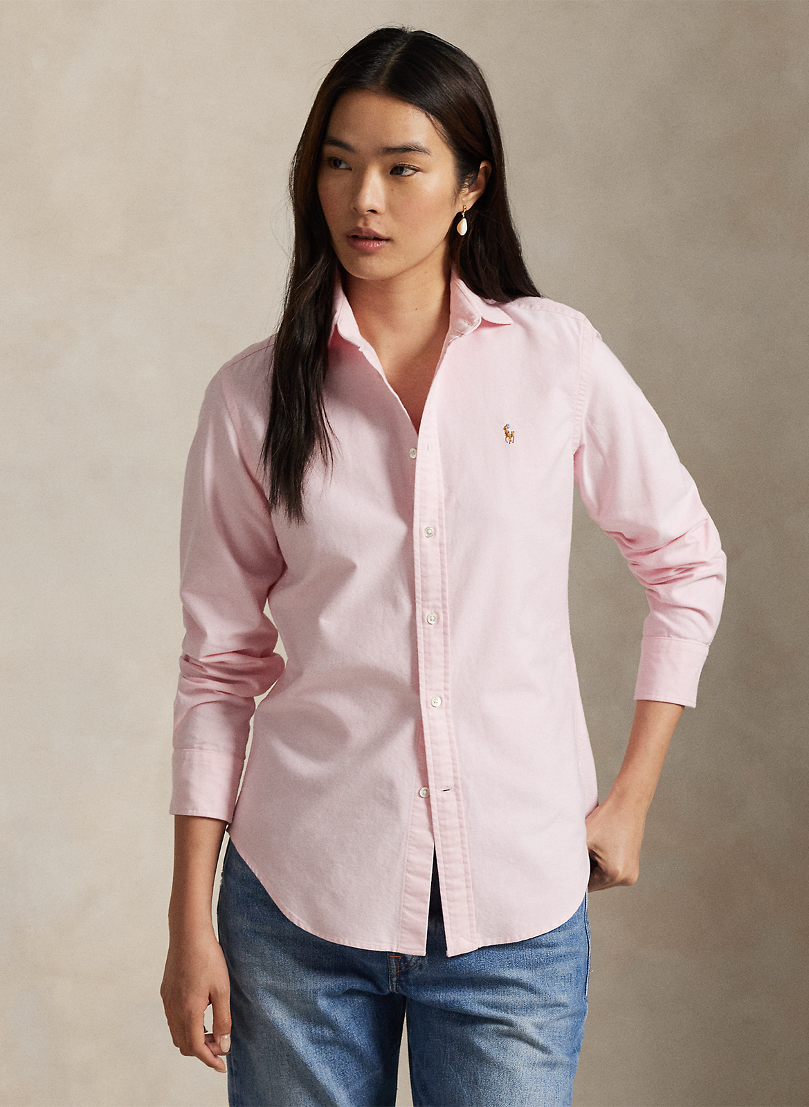 Blouse met klassieke kraag POLO RALPH LAUREN Roze