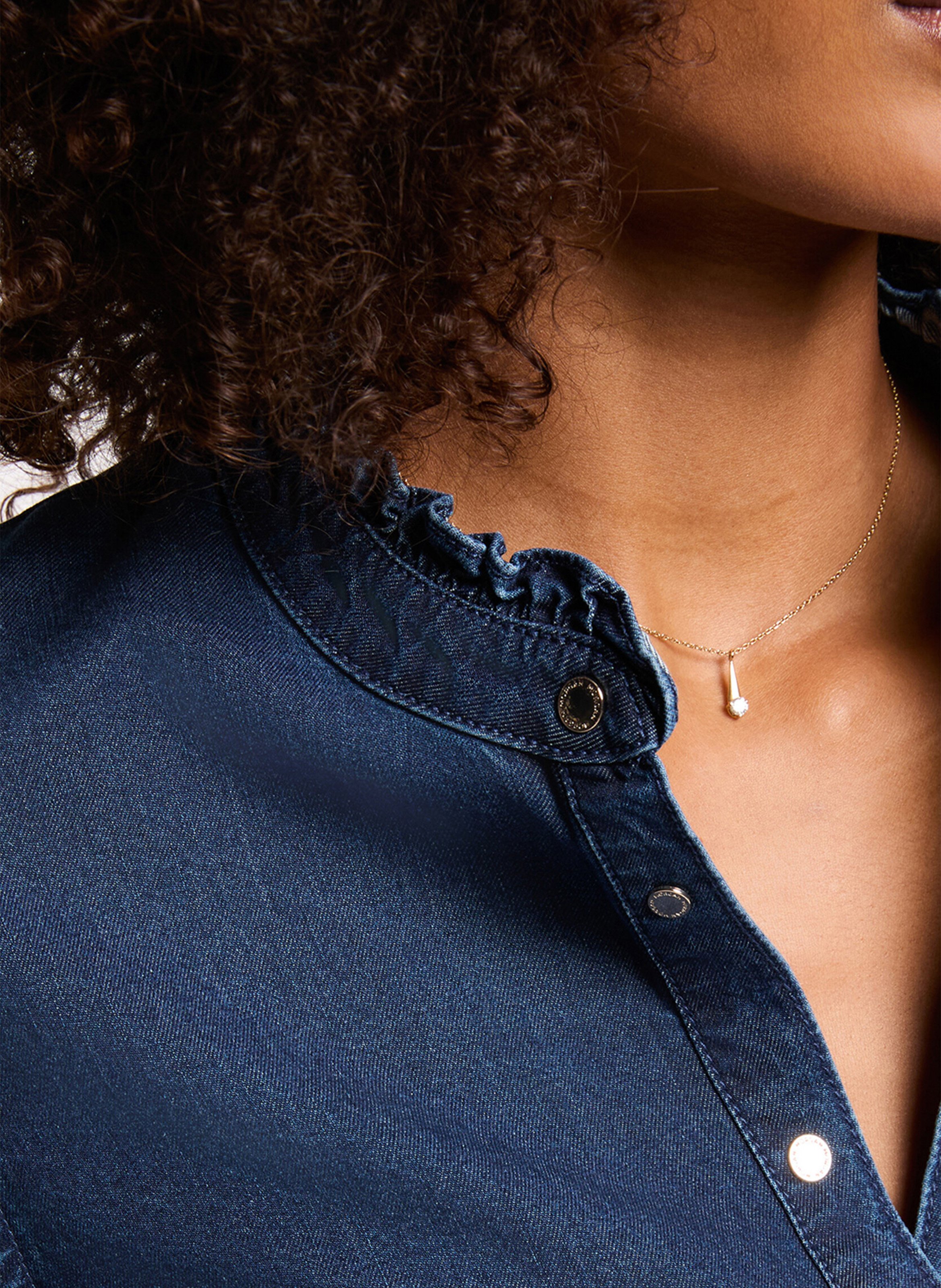 Gerade Jeanshemd mit Knopfleiste MORGAN Blau