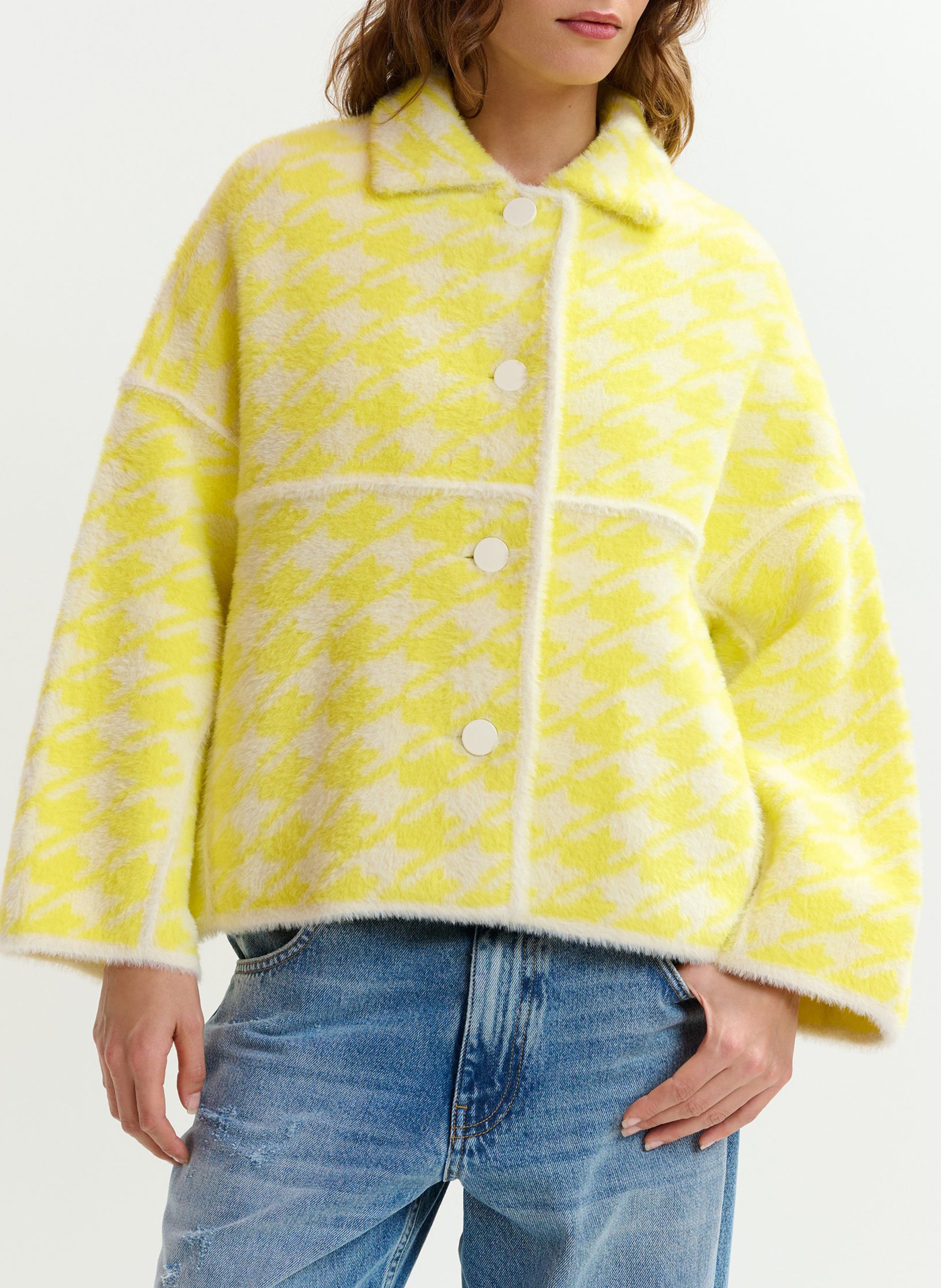 Straight jacket with classic collar print ESSENTIEL ANTWERP