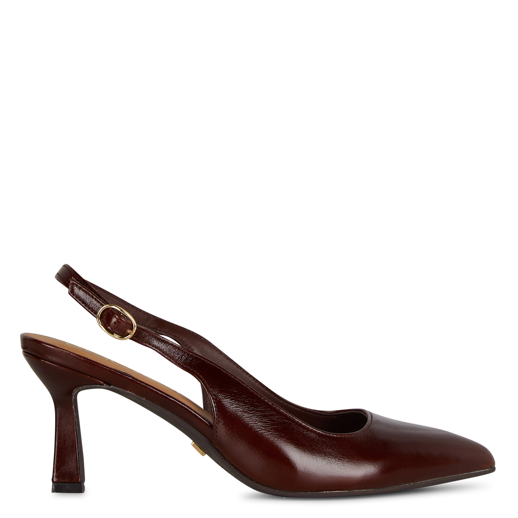Slingback-Pumps aus Lackleder BOCAGE Braun