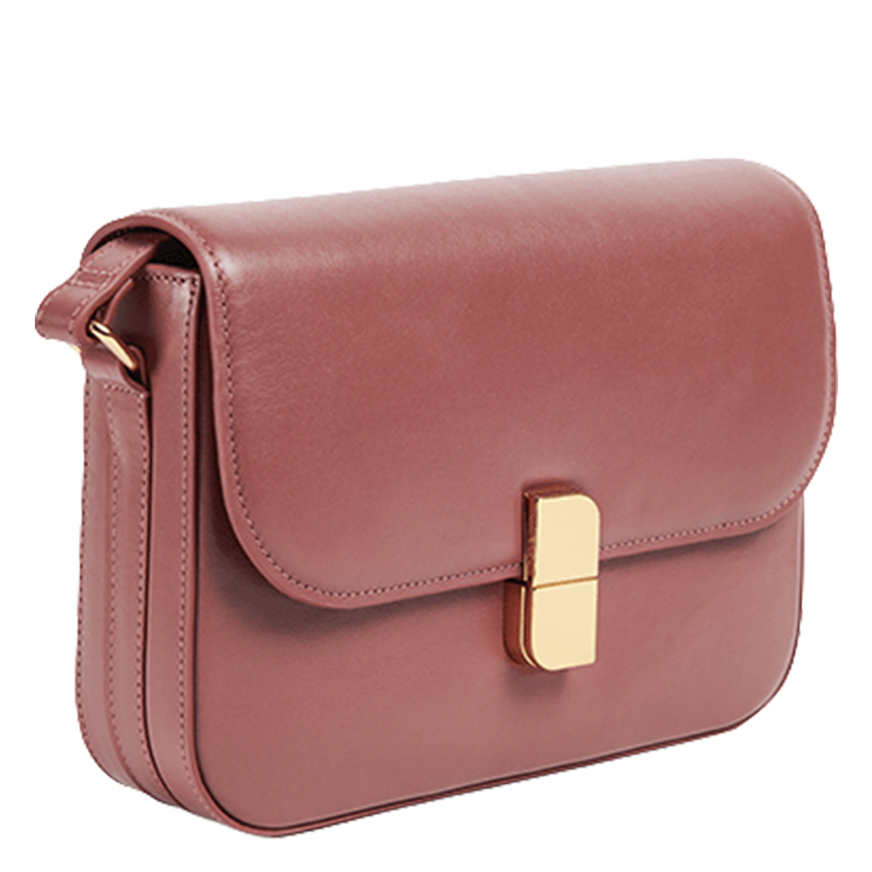 Leren schoudertas met klep NAT & NIN Roze