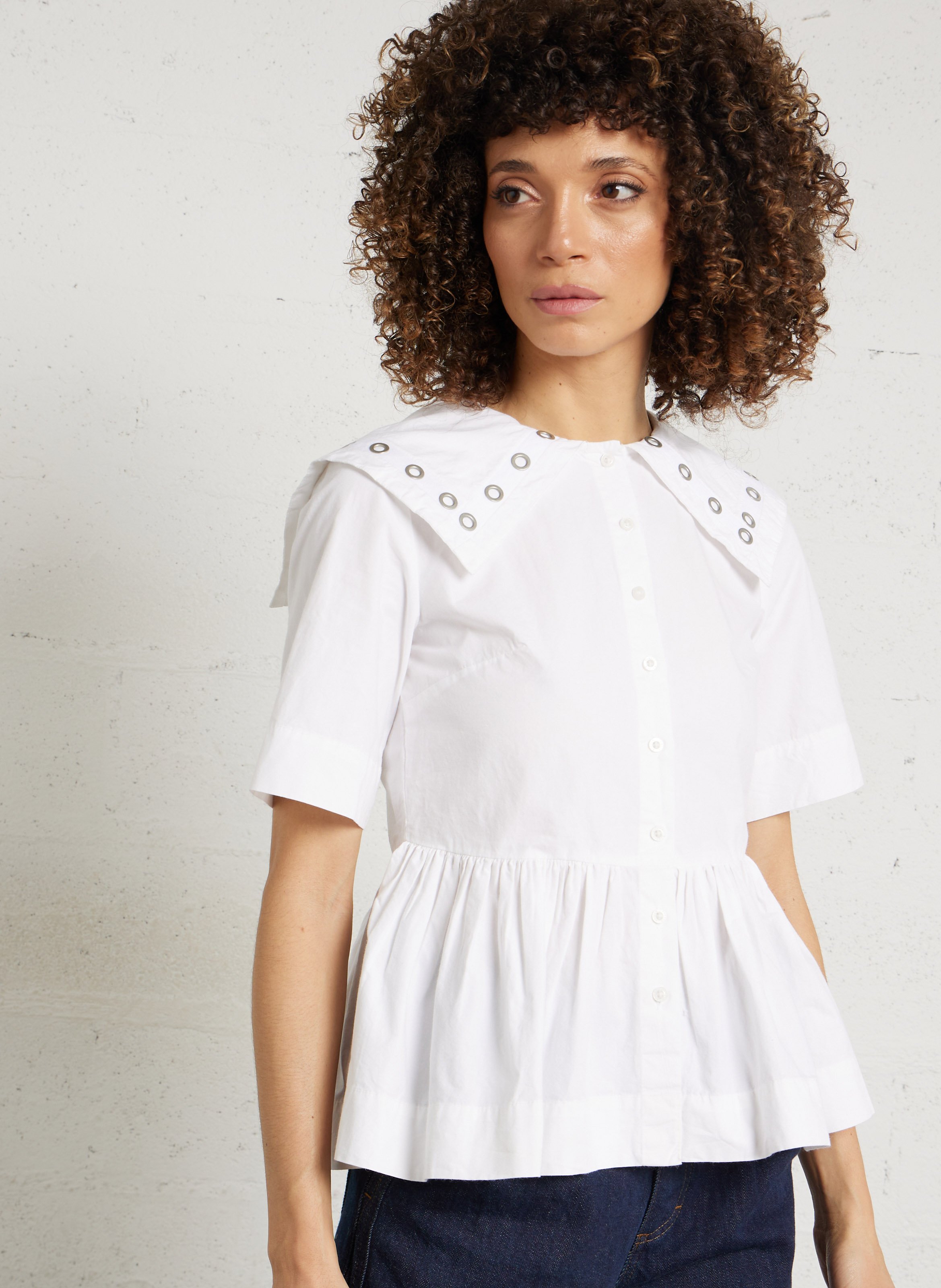 Gerade geschnittenes Hemd aus Bio-Baumwolle DAMSON MADDER Weiss