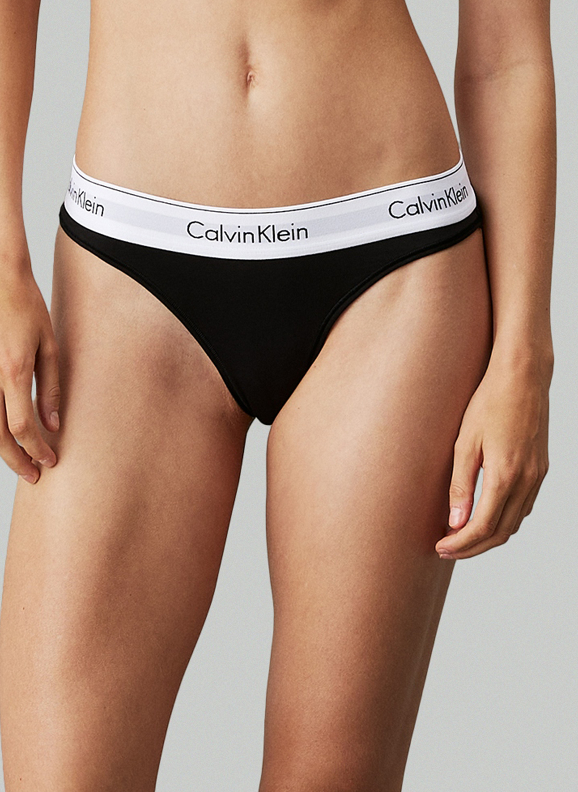 Slip brésilien en coton mélangé CALVIN KLEIN UNDERWEAR Noir