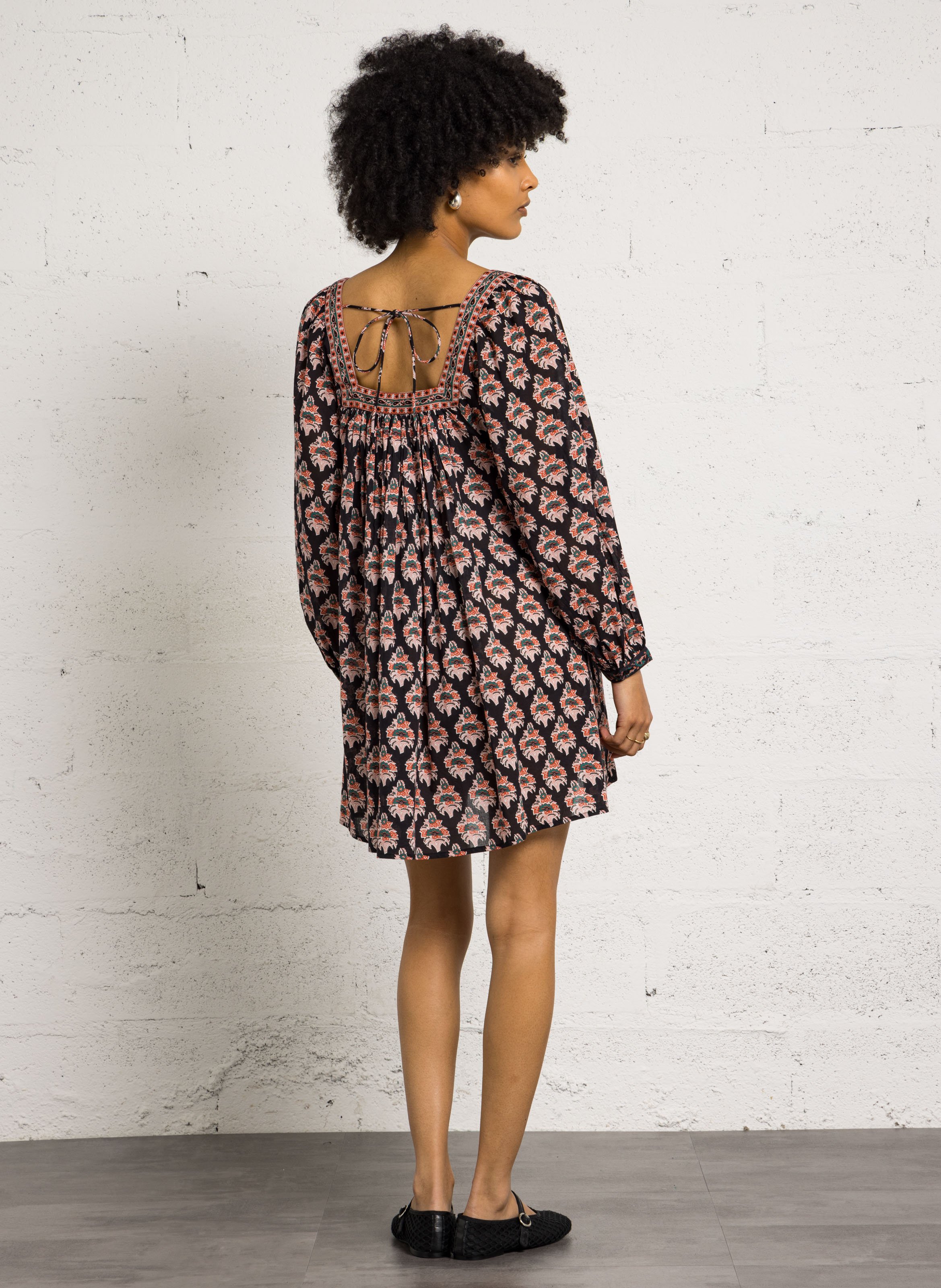 Robe courte imprimée en coton PETITE MENDIGOTE Multicolore