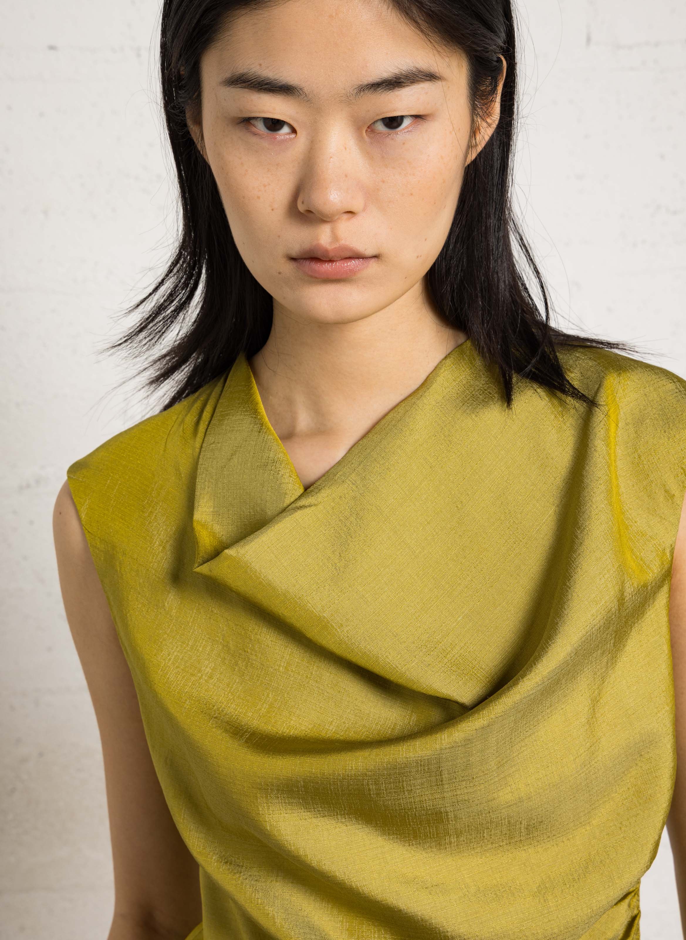 Fitted silk top SOEUR Green