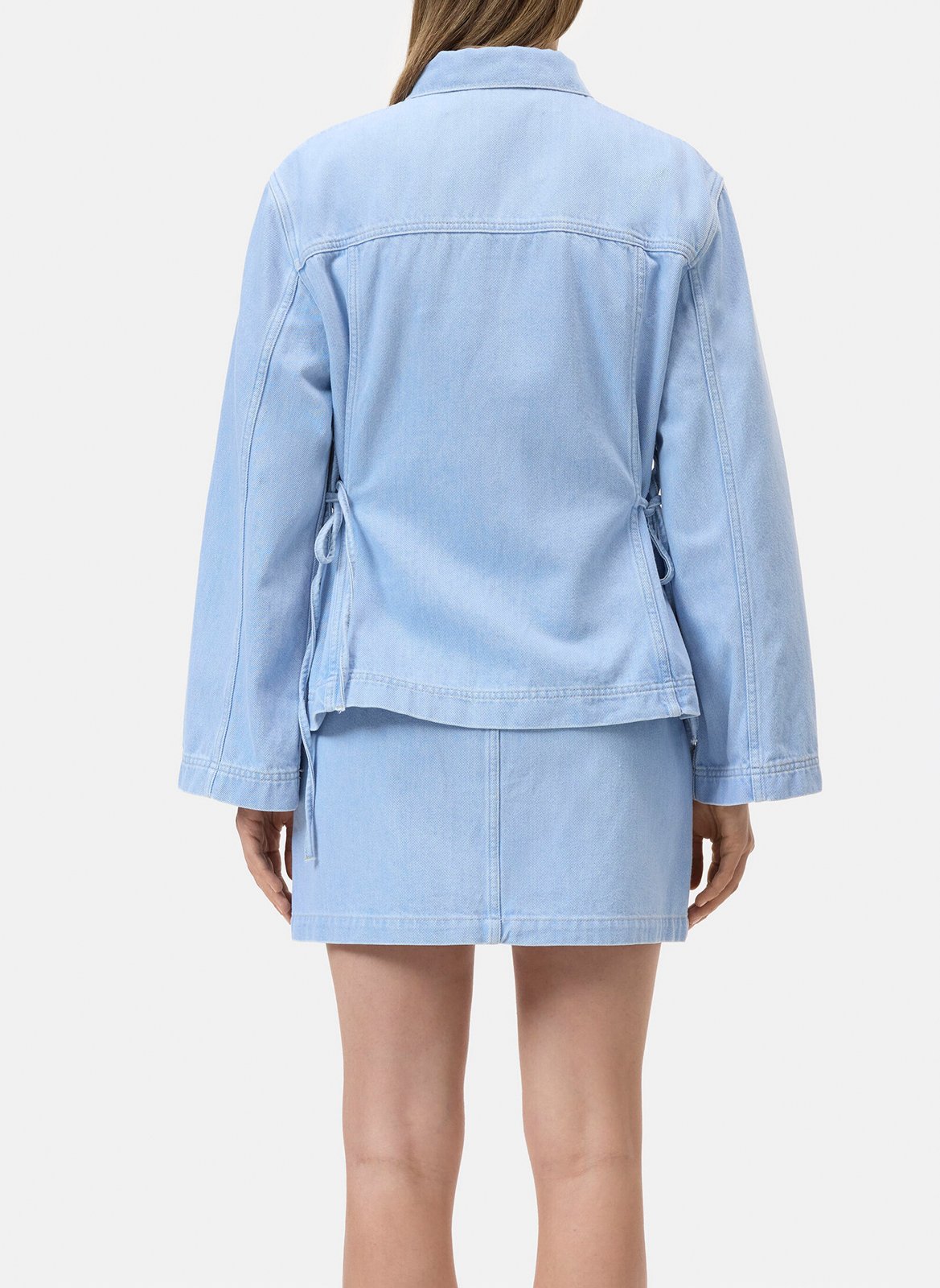 Veste oversize col classique en coton et coton recyclé mélangé CLOSED Bleu