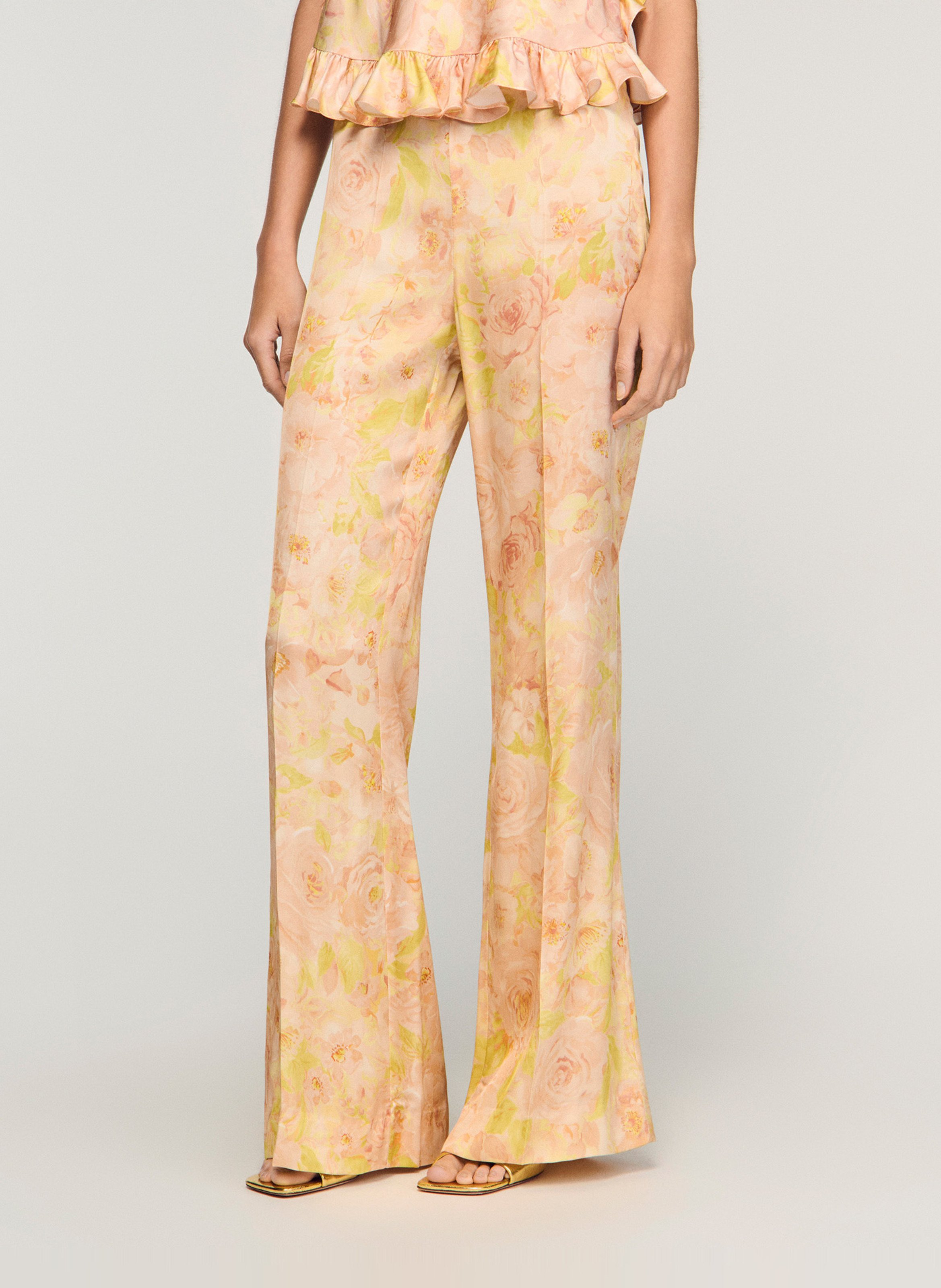 Pantalon évasé imprimé SANDRO Rose