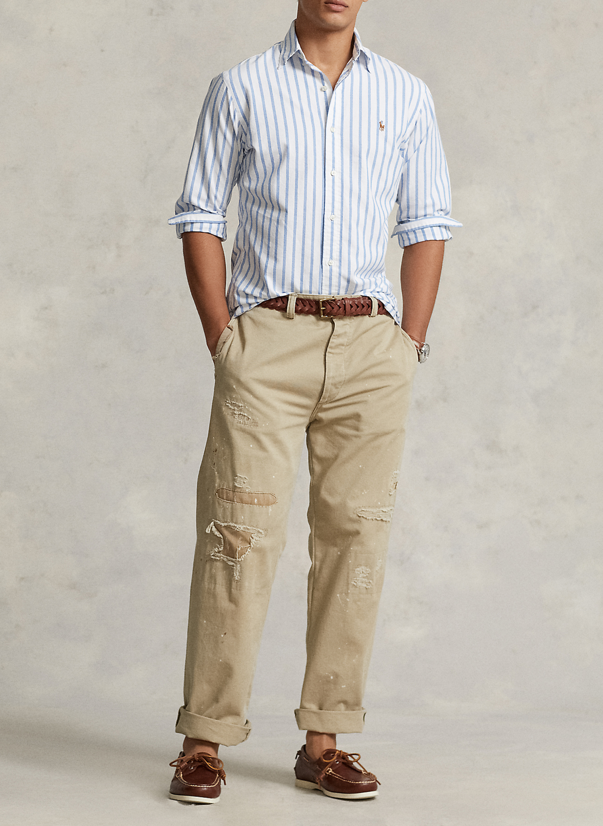 Custom-fit cotton shirt POLO RALPH LAUREN Blue