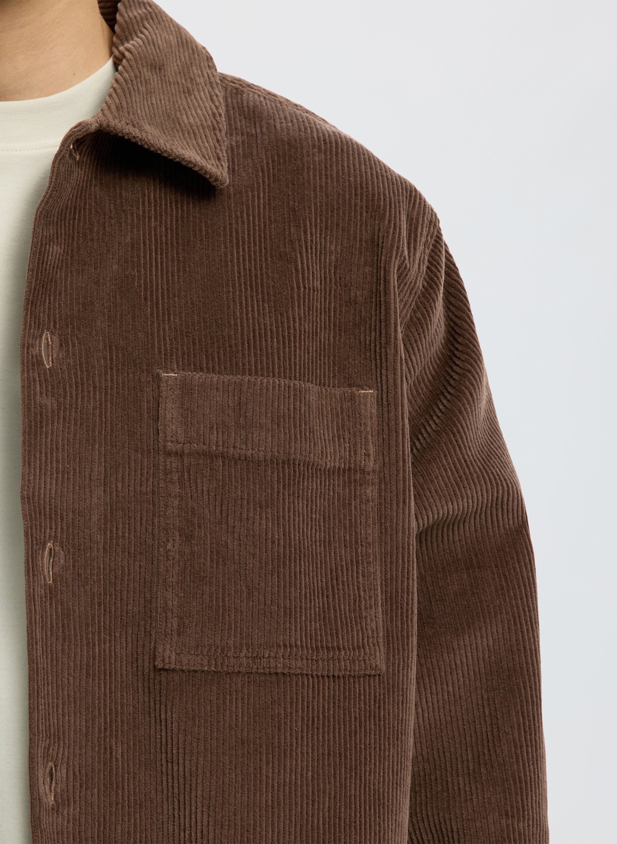 Chemise oversize en coton bio mélangé SELECTED Marron