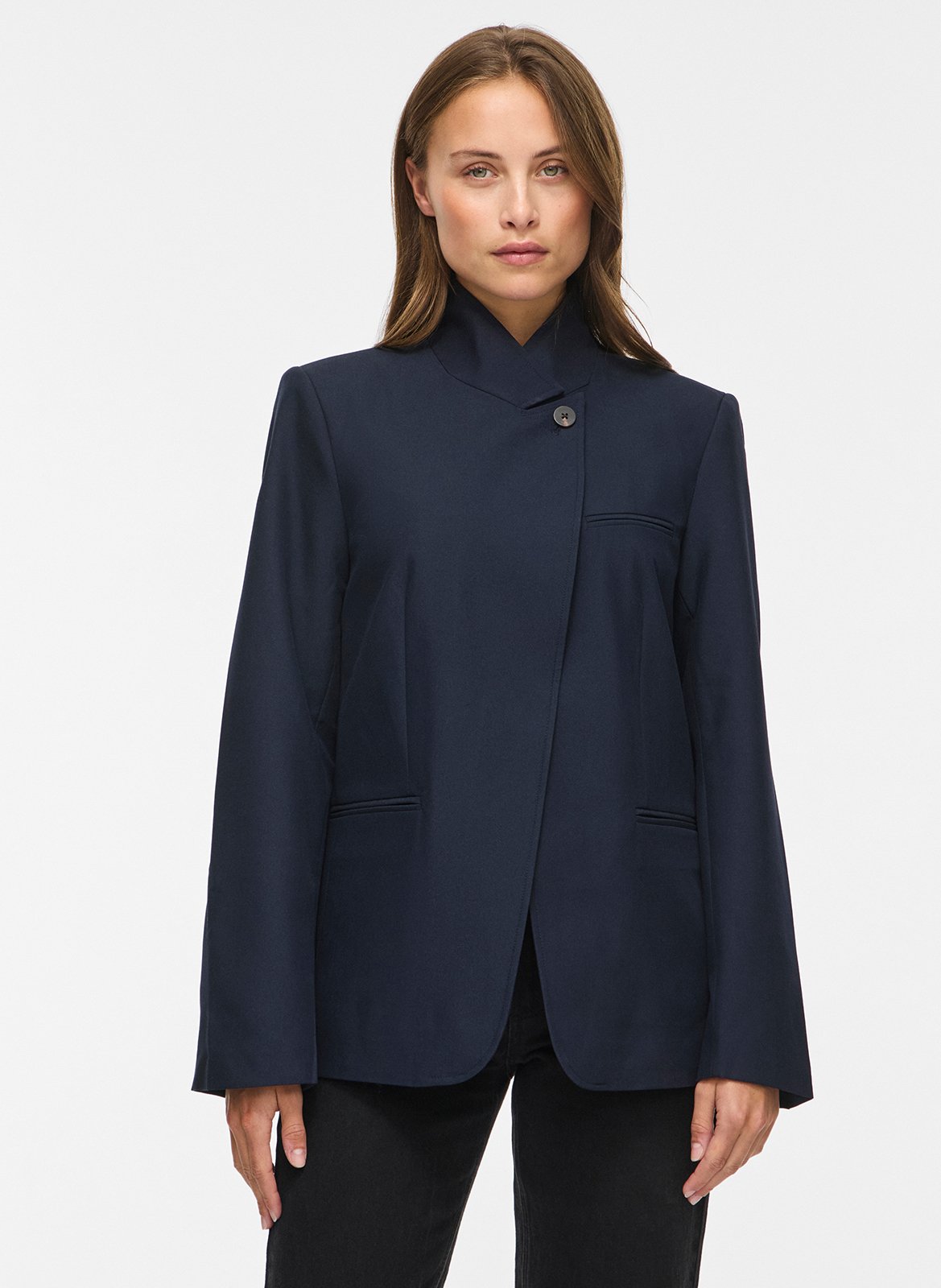 Gerader Blazer mit Stehkragen VILA Blau