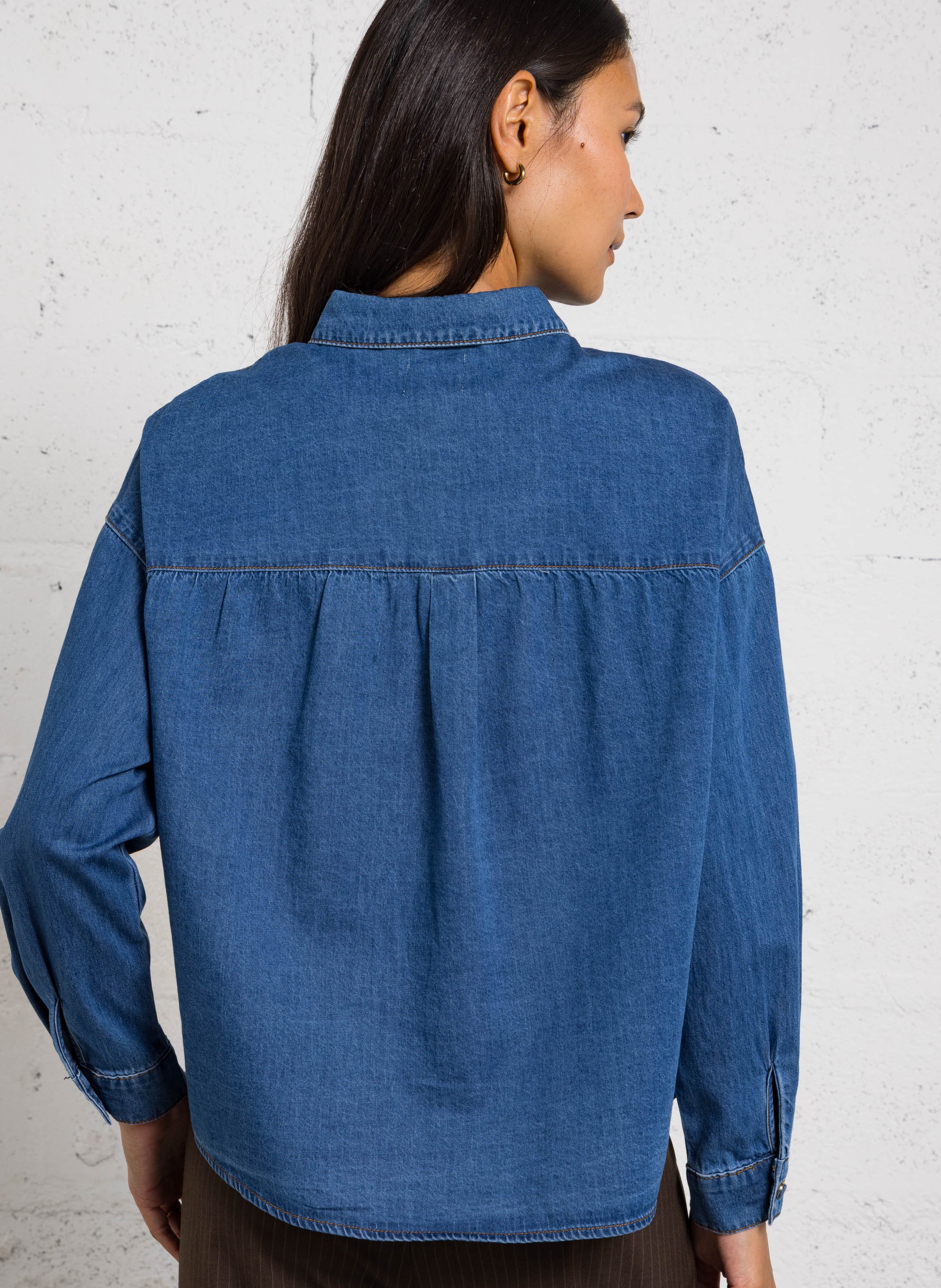 Oversized denim shirt LA PETITE ETOILE Blue