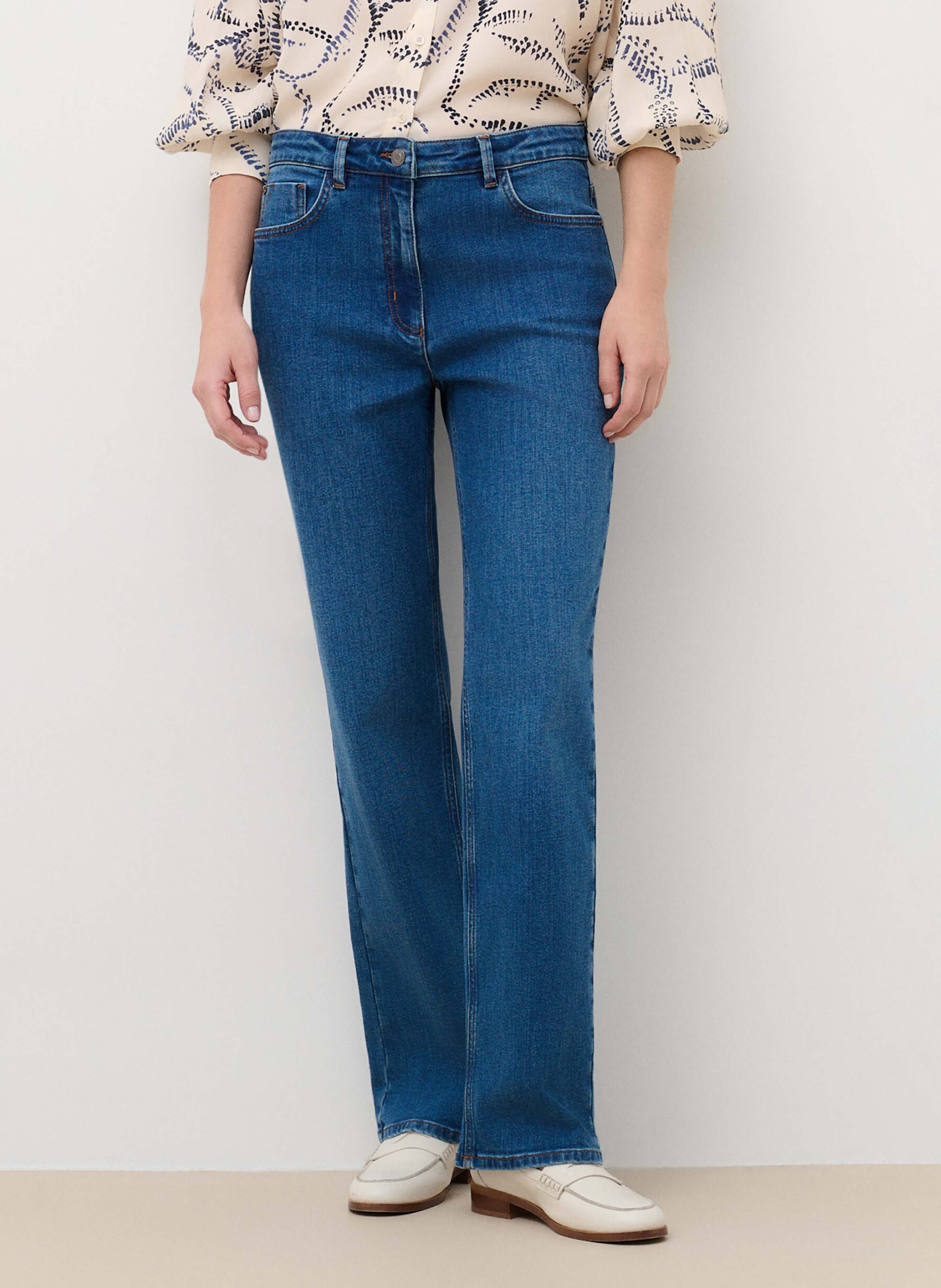 Straight-fit jeans van katoenmix CAROLL Blauw