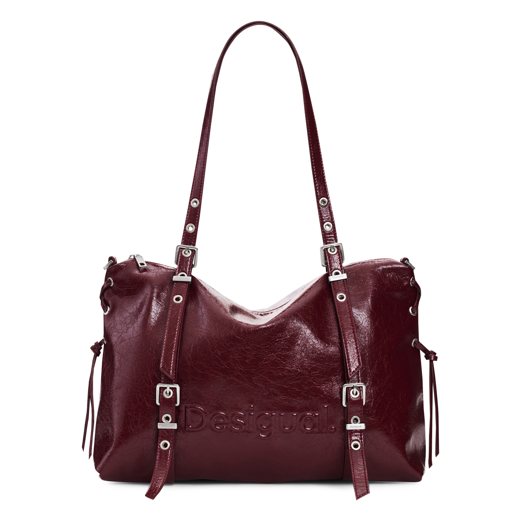 Leather-effect tote bag DESIGUAL Red