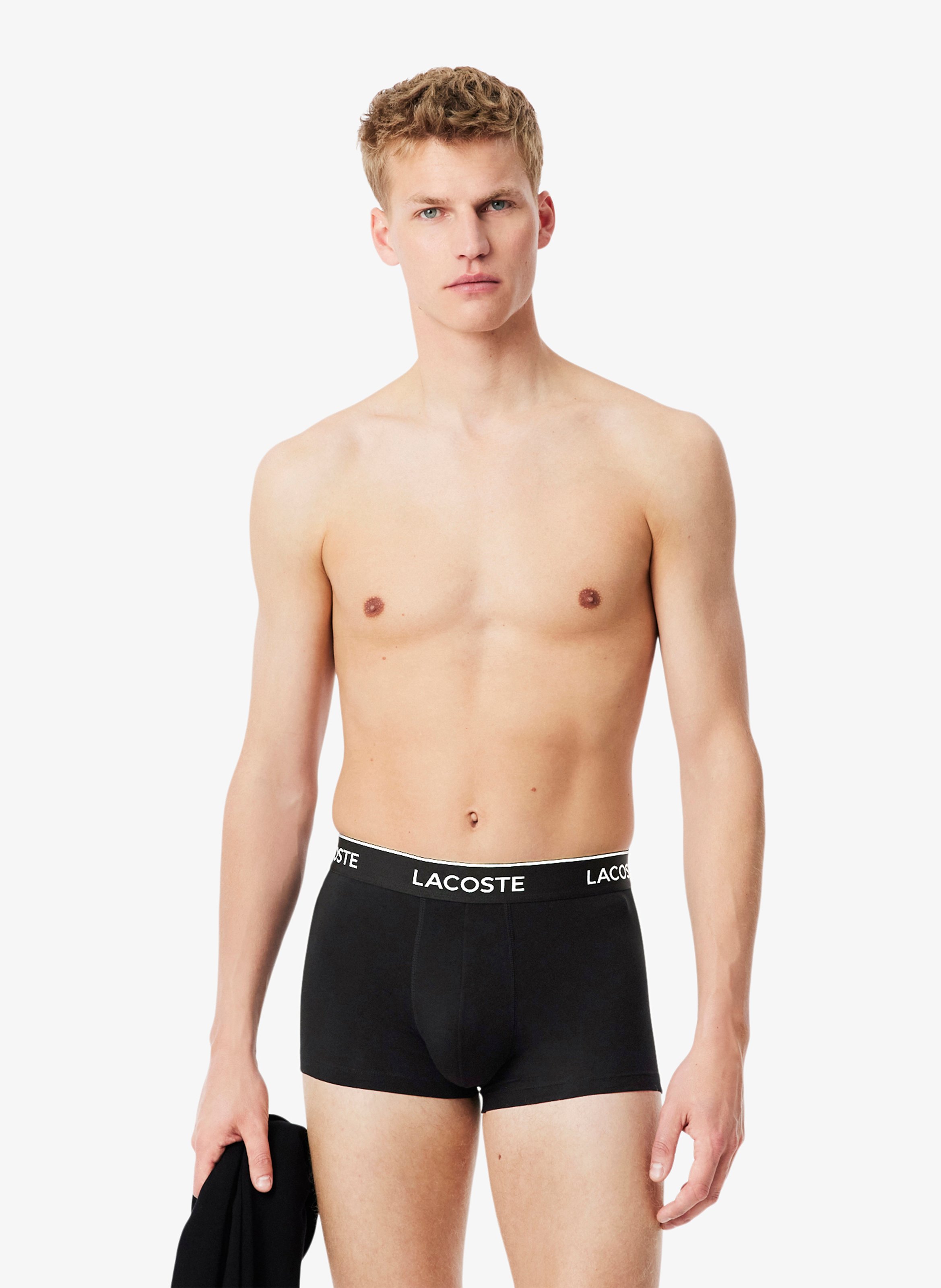 Pack of 3 cotton-blend trunks LACOSTE Black