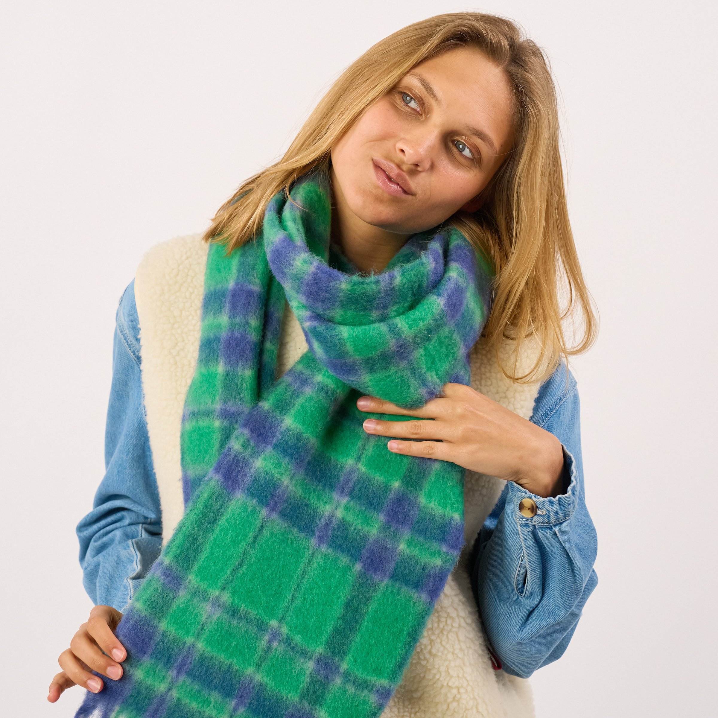 Regular wool scarf BILLYBELT Blue