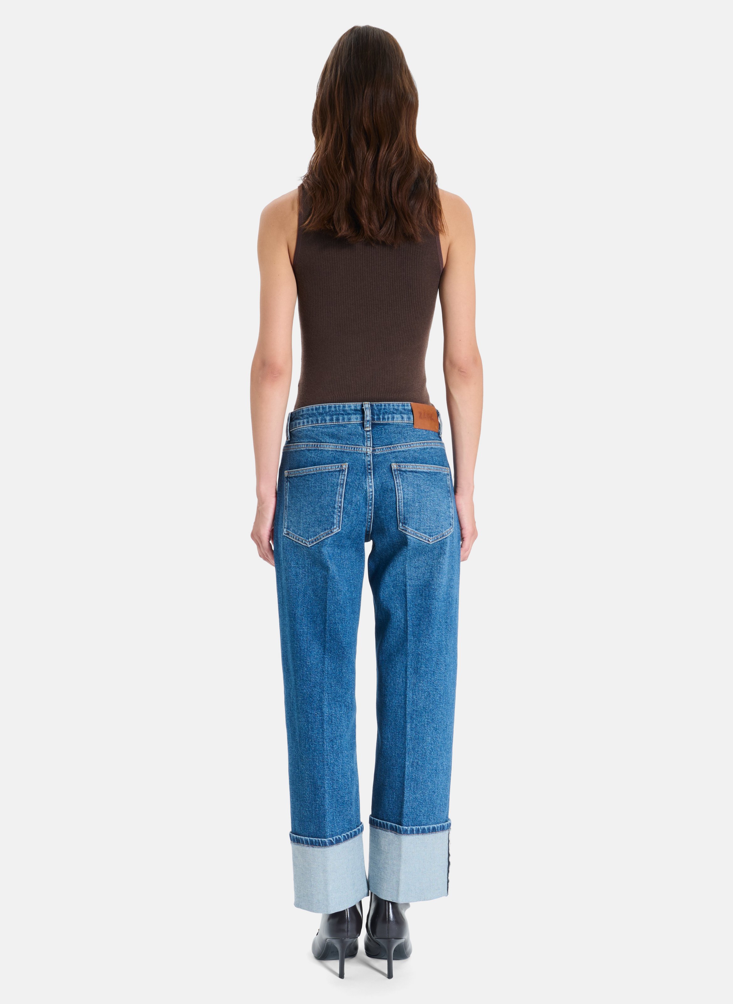 Jean droit en coton mélangé ZAPA Bleu