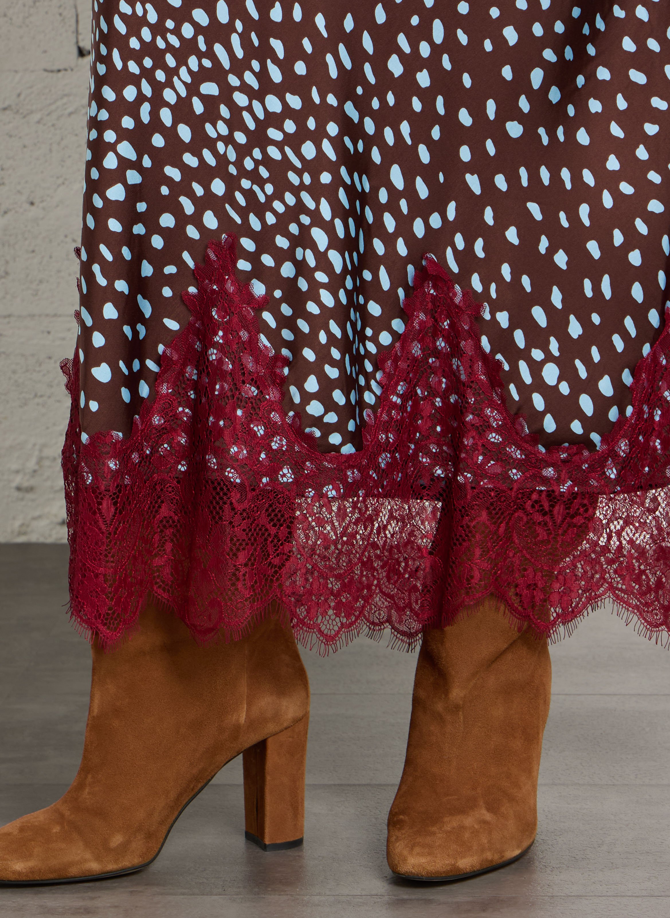 Long straight printed skirt NEVER FULLY DRESSED Brown