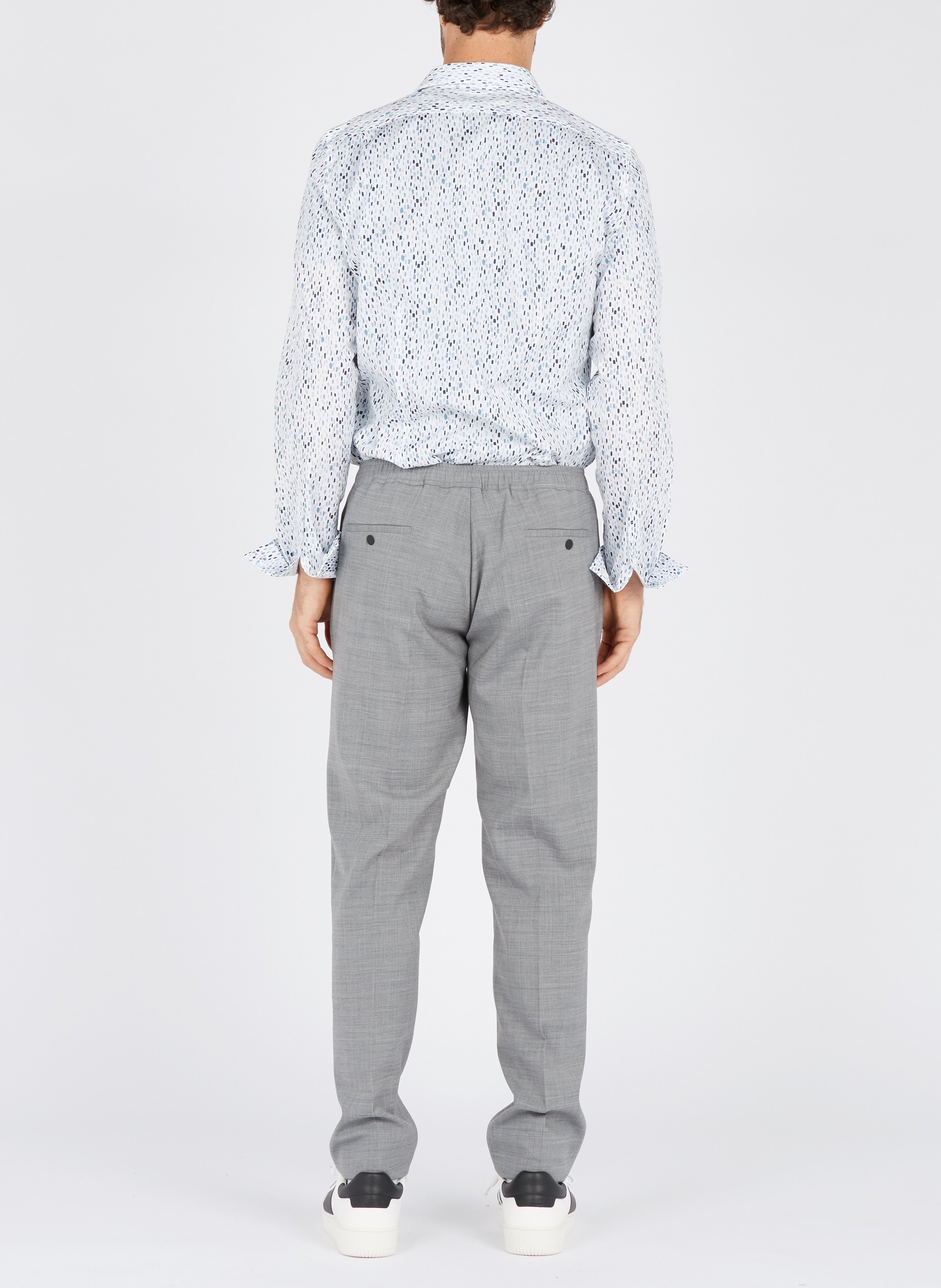 Tee-shirt col rond regular-fit en lin SANDRO Bleu