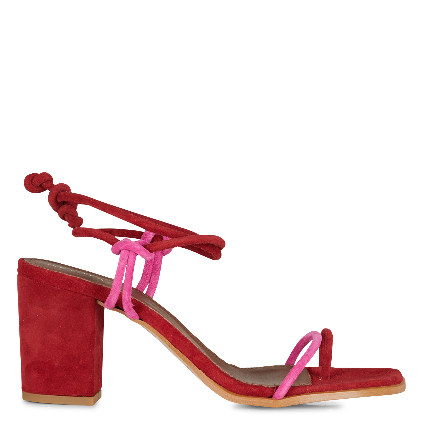 High two-color suede sandals ALOHAS Red