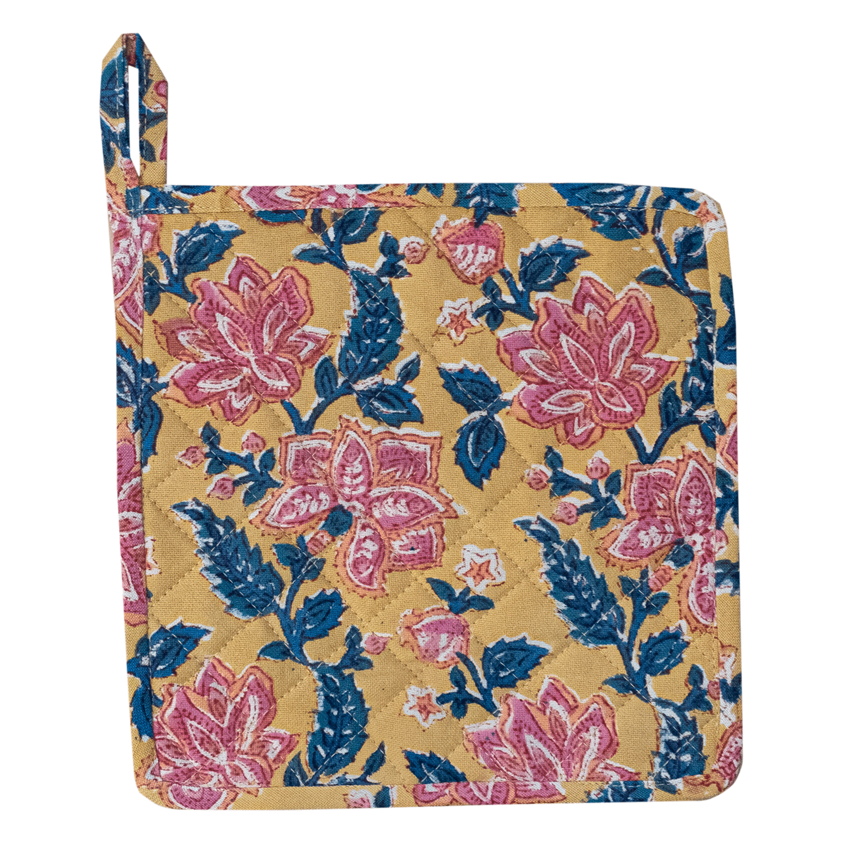 Dessous de plat imprimé fleuri en coton  JauneJAMINI