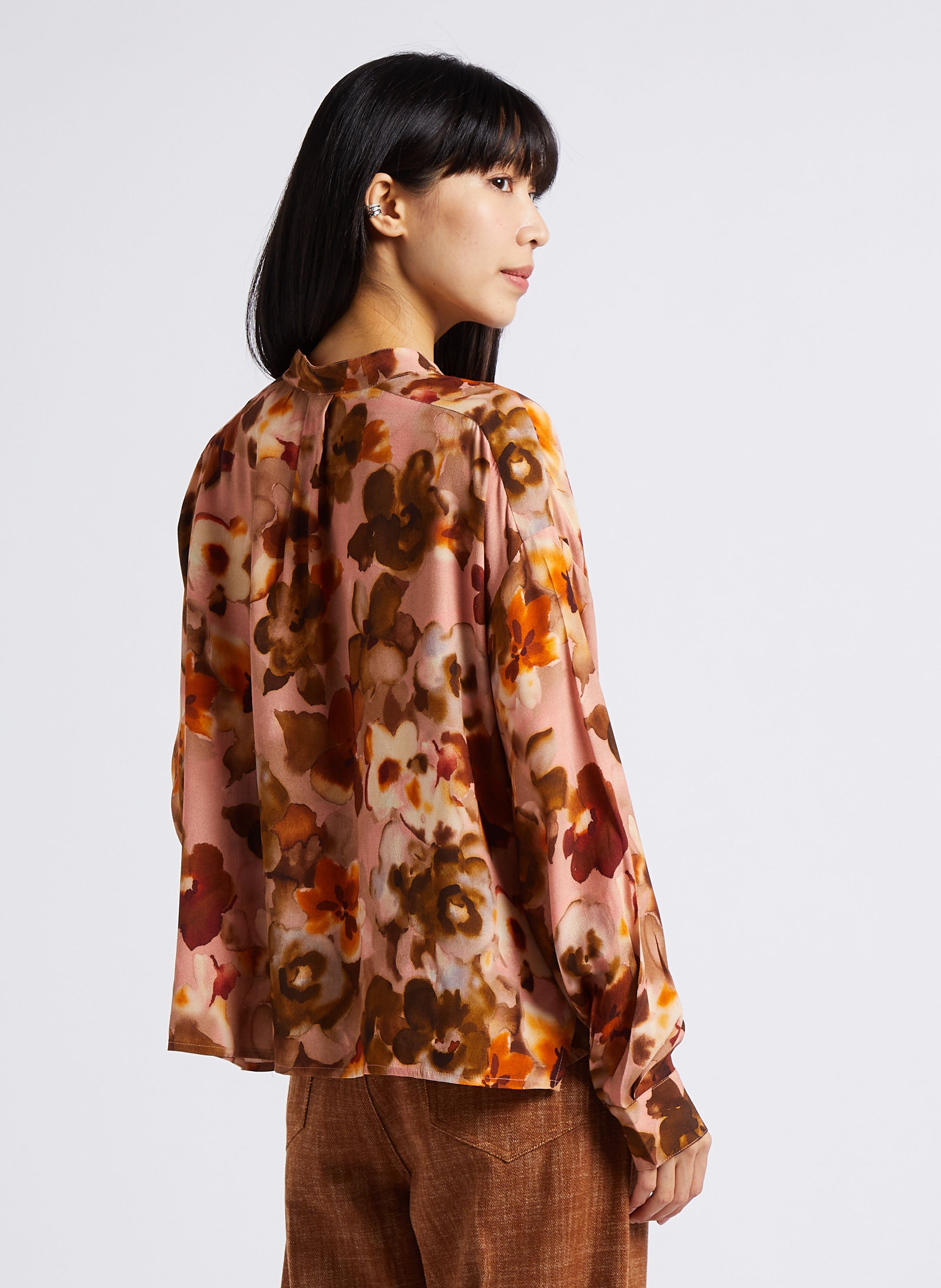 Camisa holgada de cuello redondo ATTIC AND BARN Rosa