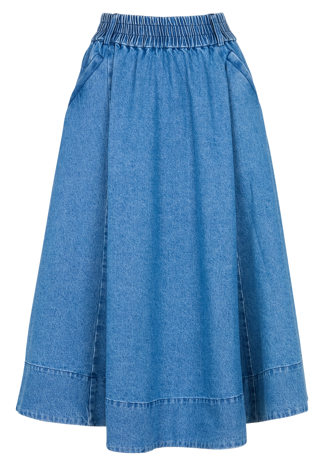 Halflange, katoenen rok SUZIE WINKLE Blauw