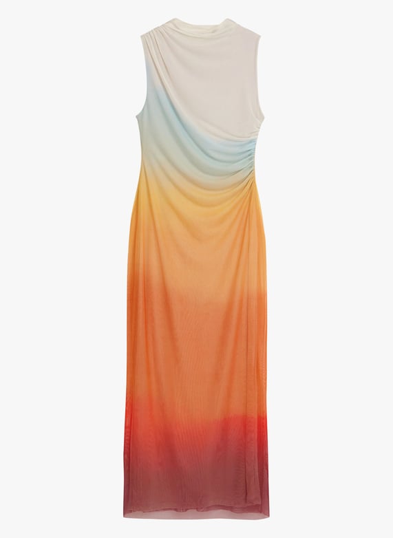 Long graduated tulle dress Orange Desigual Women Place des