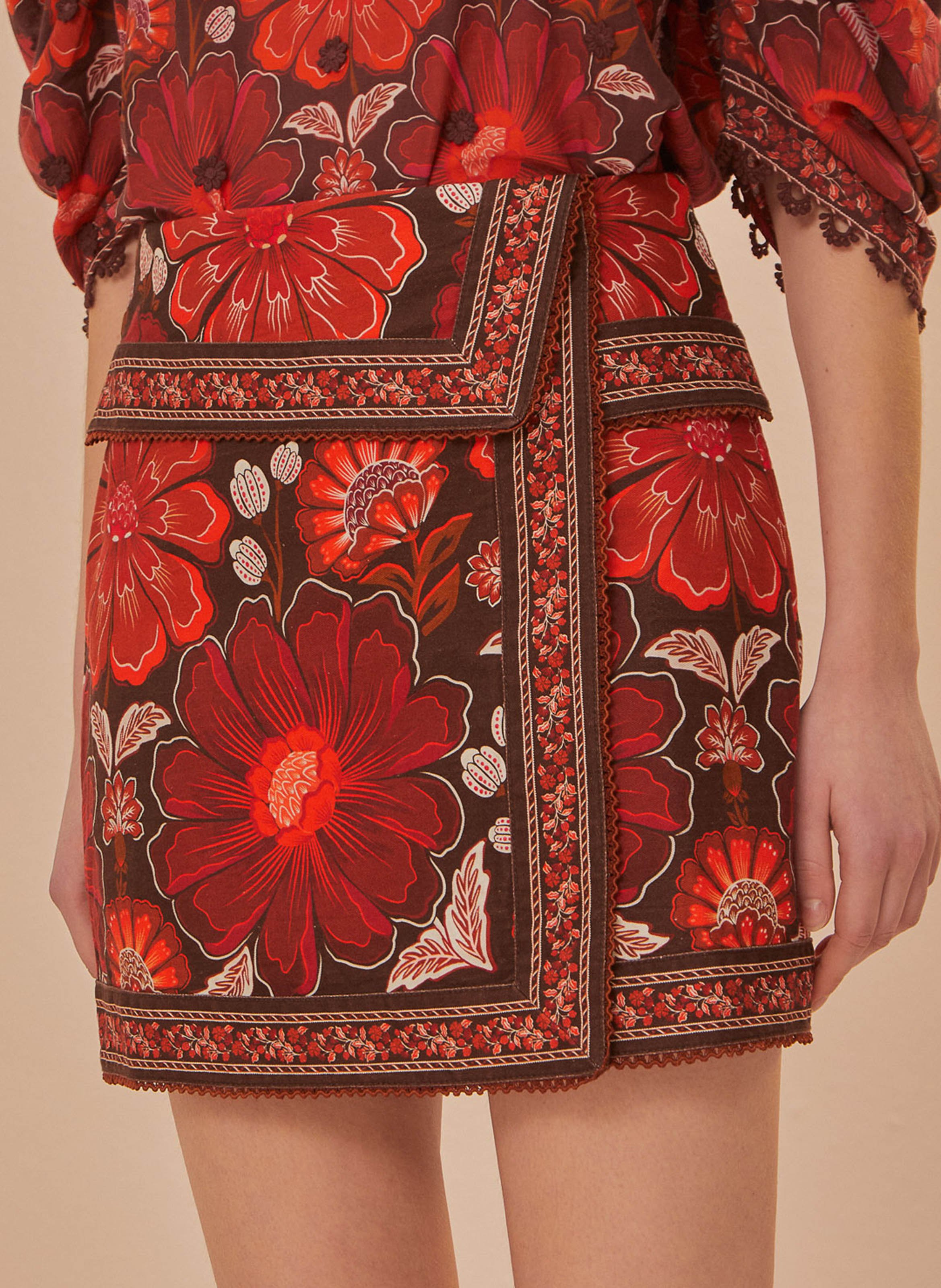 Tapestry skirt FARM RIO Brown